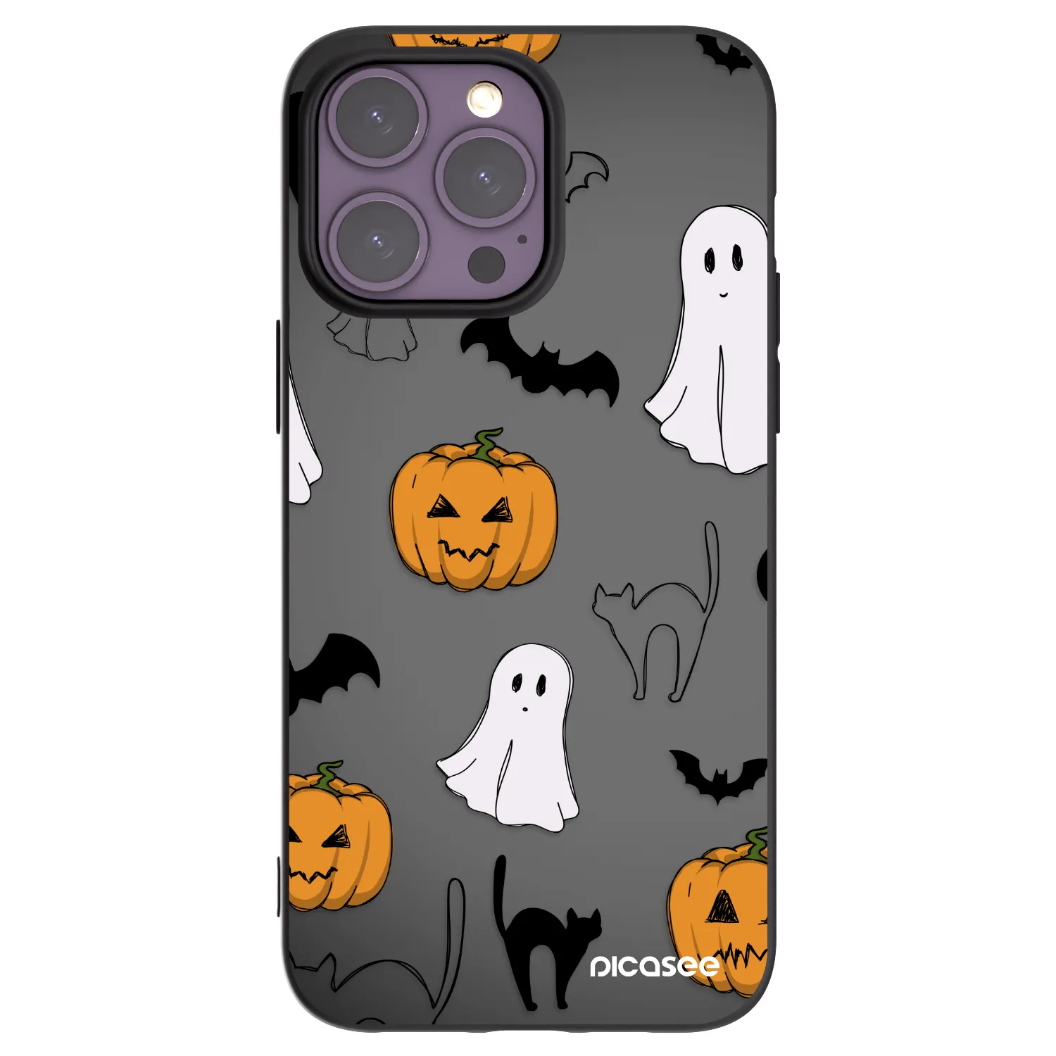 Picasee crna silikonska maskica za Apple iPhone 14 Pro Max - Spooky crew