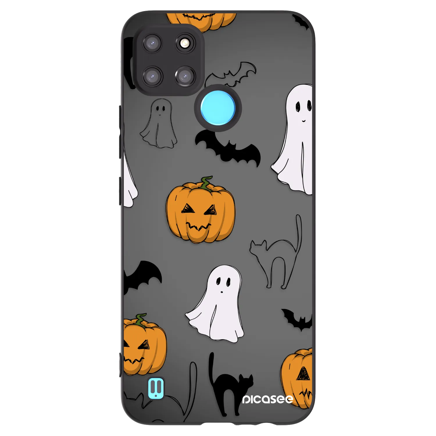 Picasee crna silikonska maskica za Realme C21Y - Spooky crew
