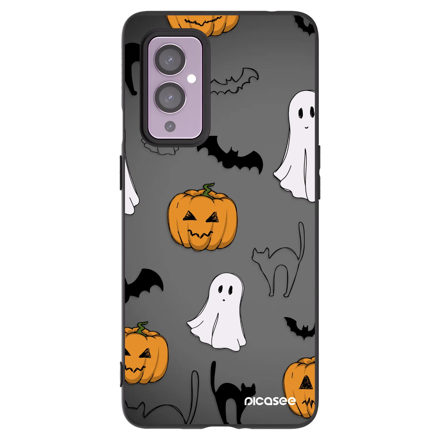 Picasee crna silikonska maskica za OnePlus 9 - Spooky crew