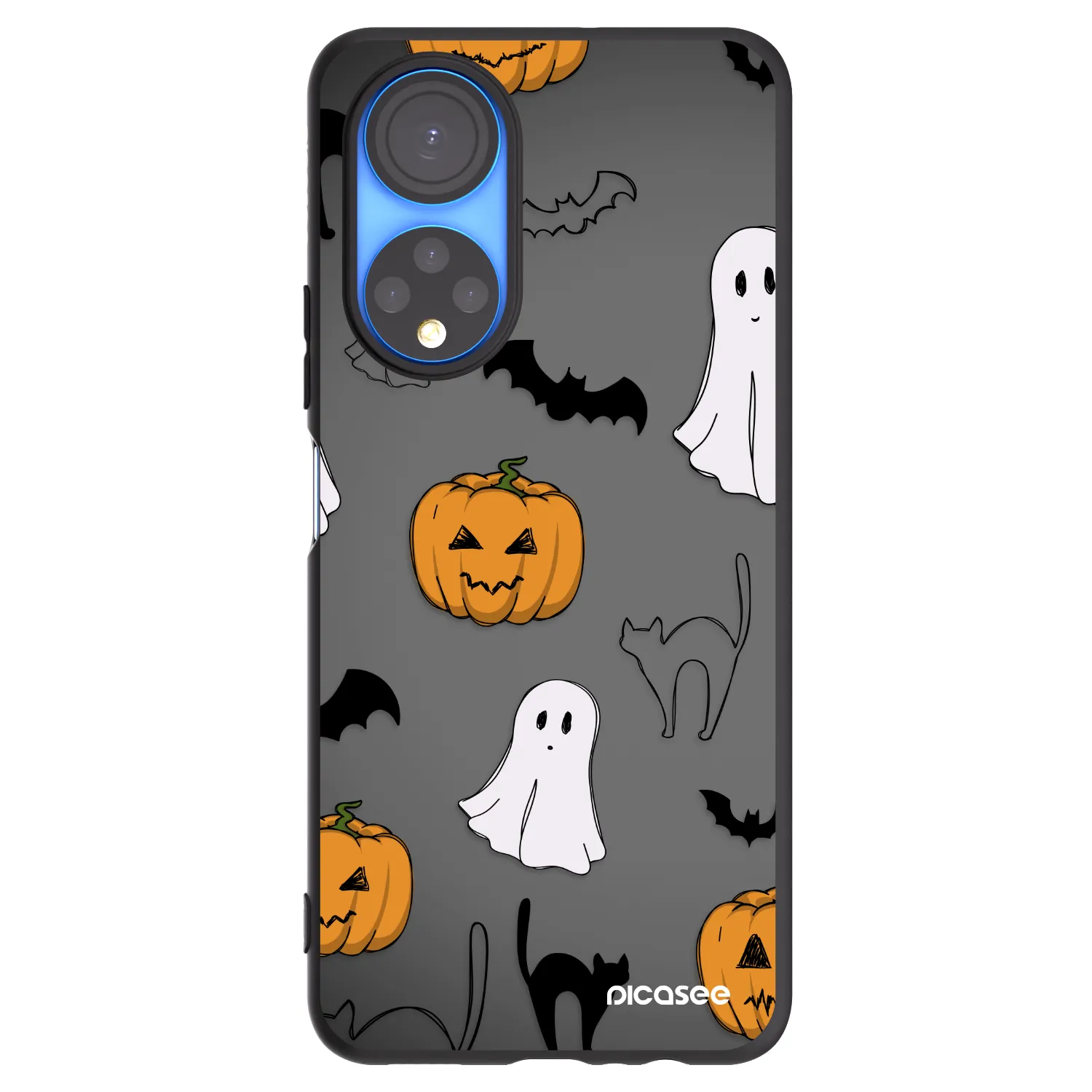 Picasee crna silikonska maskica za Honor X7 - Spooky crew