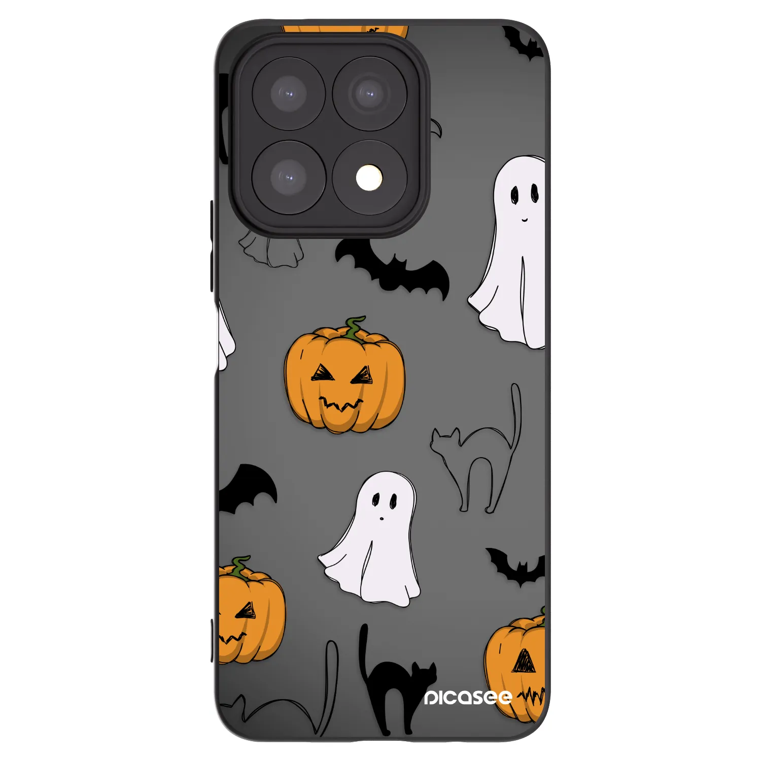 Picasee crna silikonska maskica za Honor X8a - Spooky crew