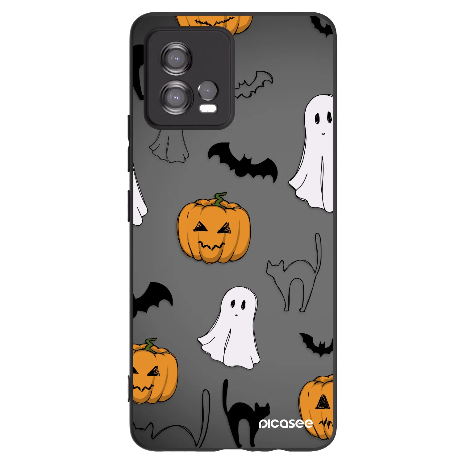 Picasee crna silikonska maskica za Motorola Moto G72 - Spooky crew