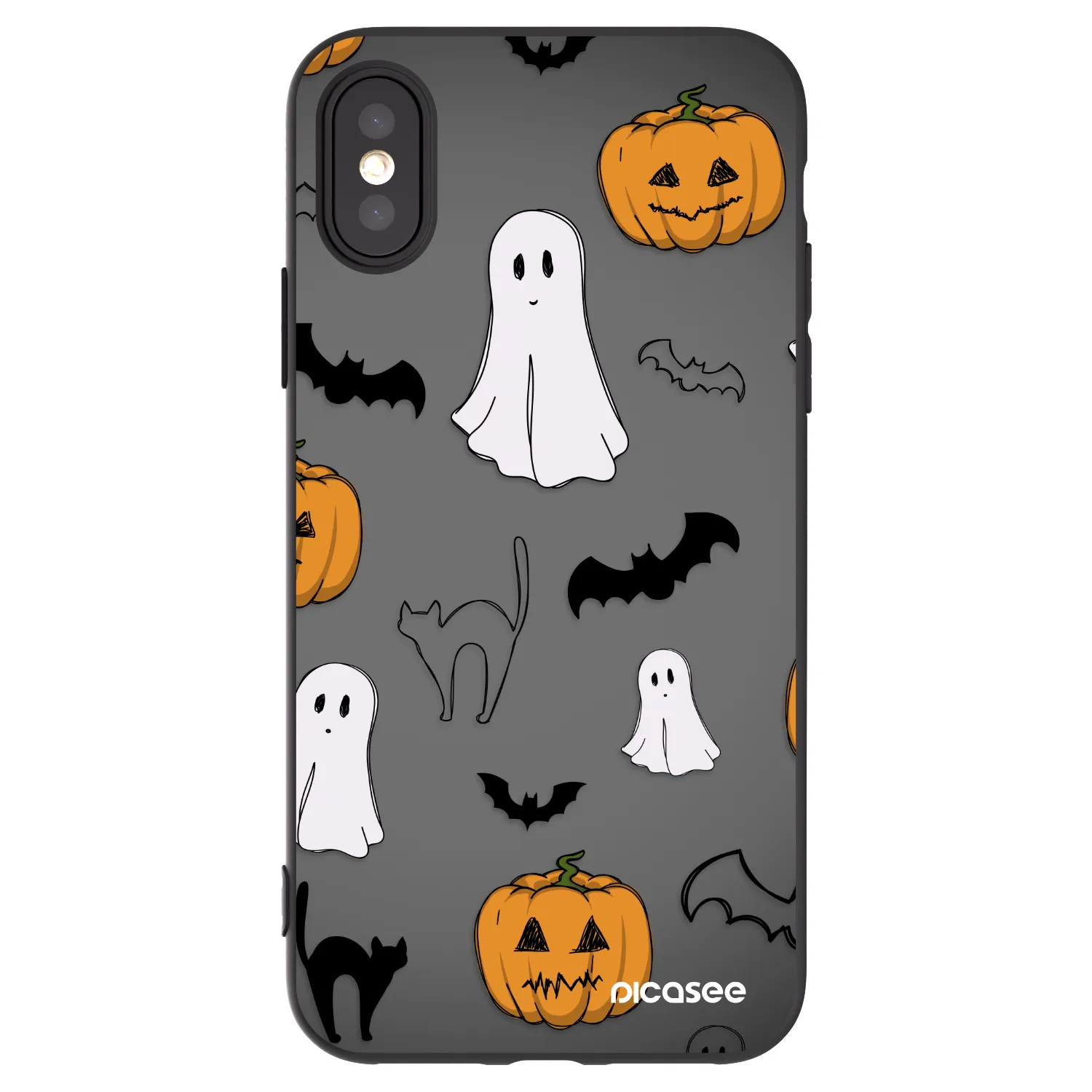 Picasee crna silikonska maskica za Apple iPhone X/XS - Spooky crew