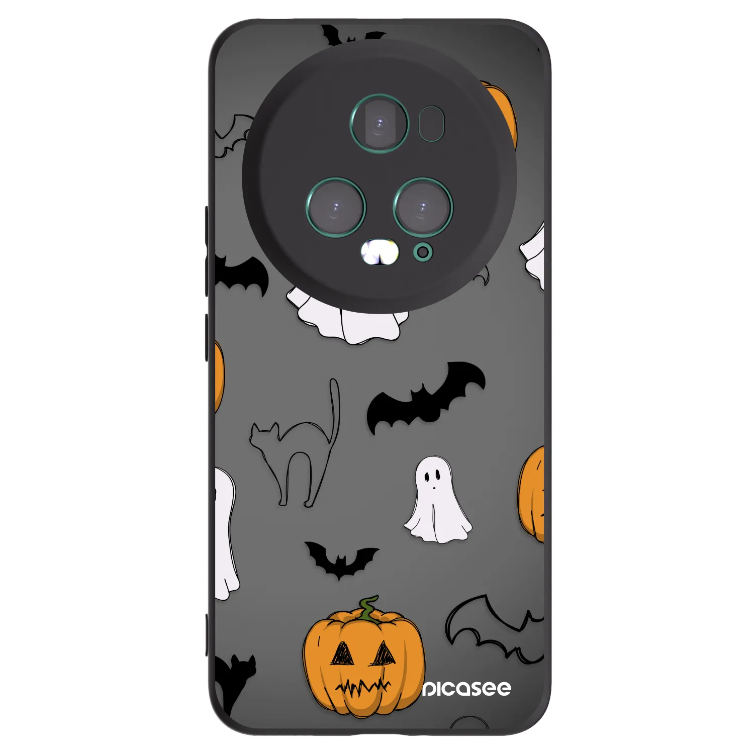 Picasee crna silikonska maskica za Honor Magic5 Pro - Spooky crew