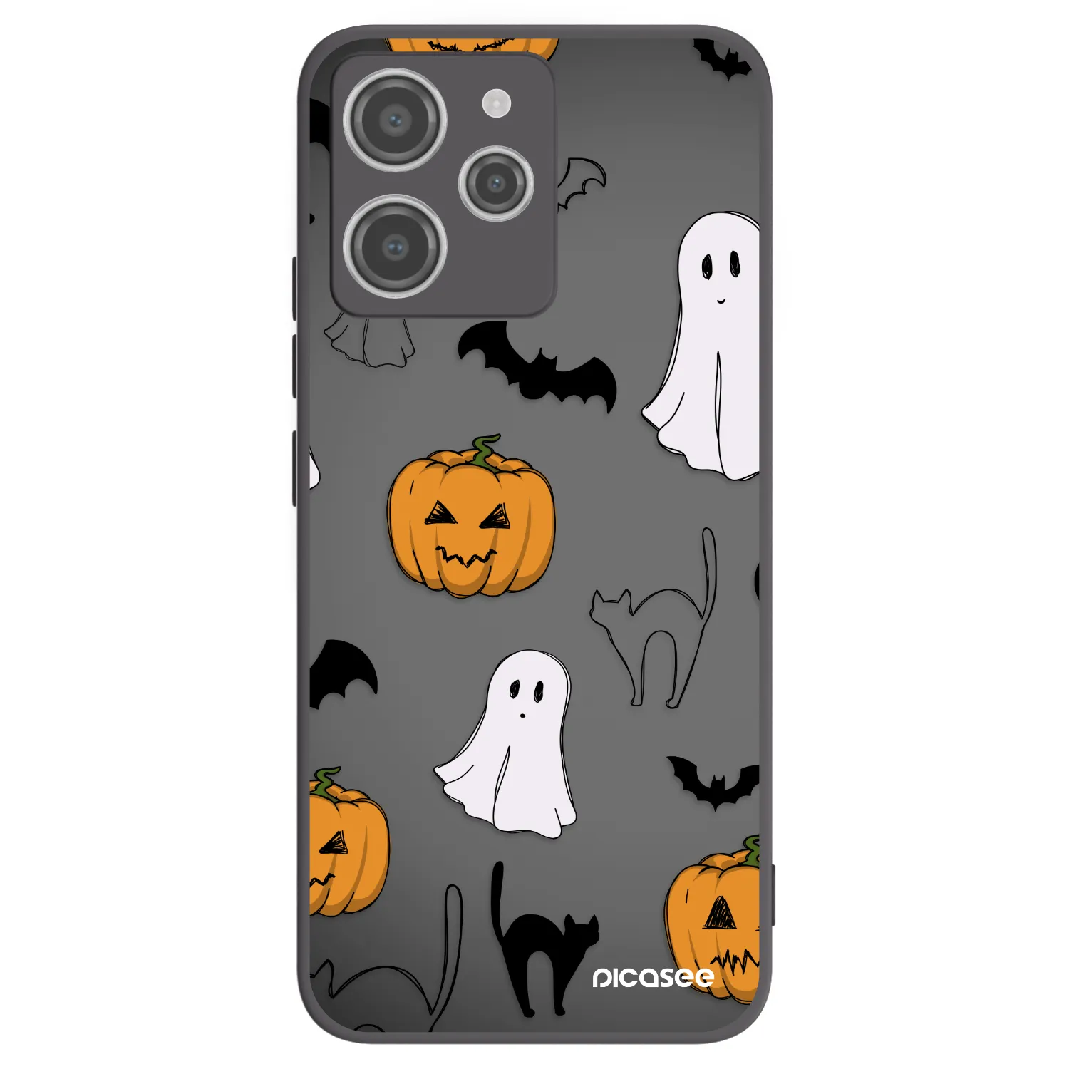 Picasee crna silikonska maskica za Xiaomi Redmi 12 4G - Spooky crew