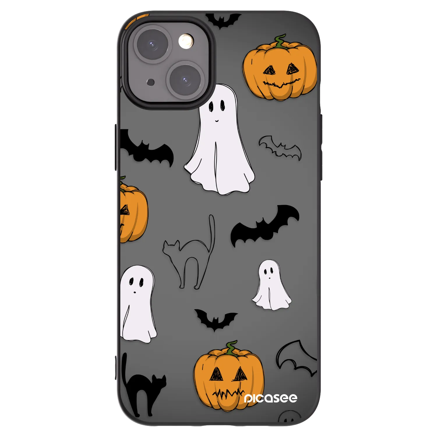Picasee crna silikonska maskica za Apple iPhone 15 Plus - Spooky crew