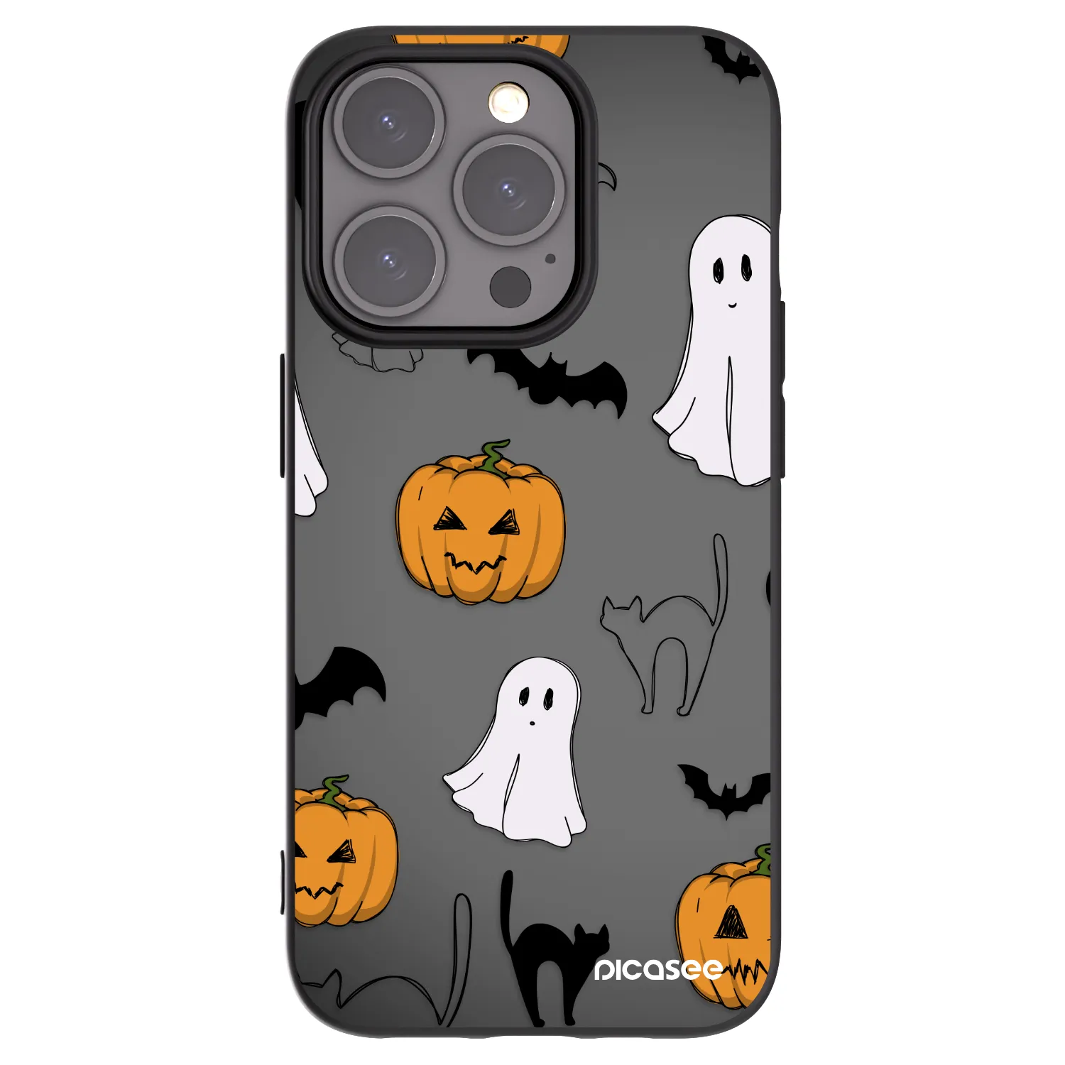 Picasee crna silikonska maskica za Apple iPhone 15 Pro - Spooky crew