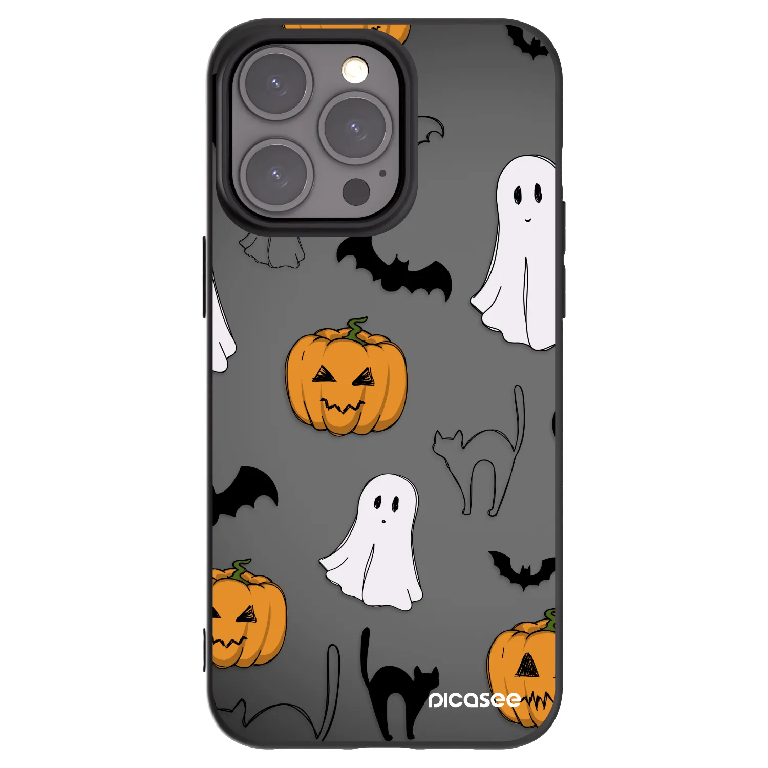 Picasee crna silikonska maskica za Apple iPhone 15 Pro Max - Spooky crew