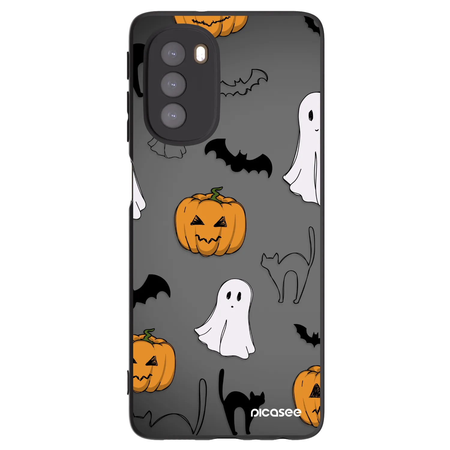 Picasee crna silikonska maskica za Motorola Moto G51 - Spooky crew