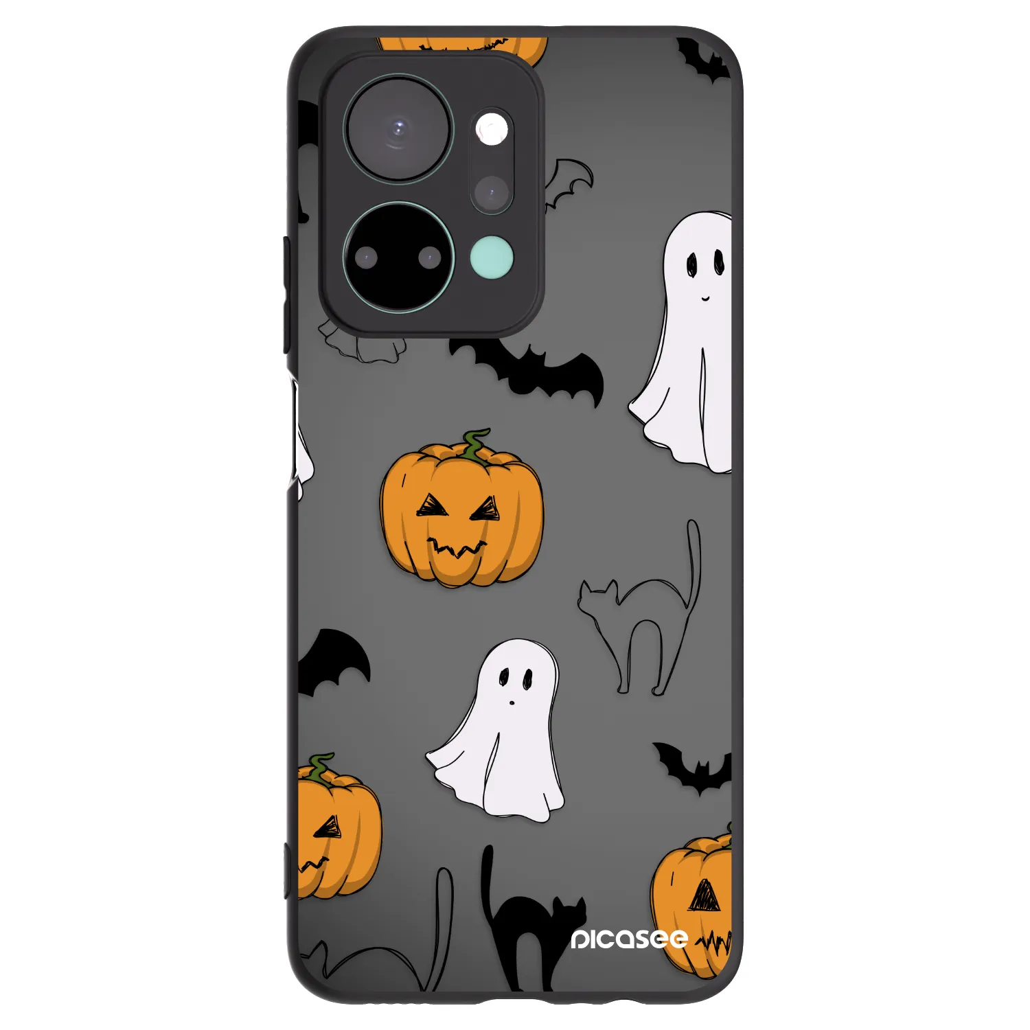 Picasee crna silikonska maskica za Honor X7a - Spooky crew