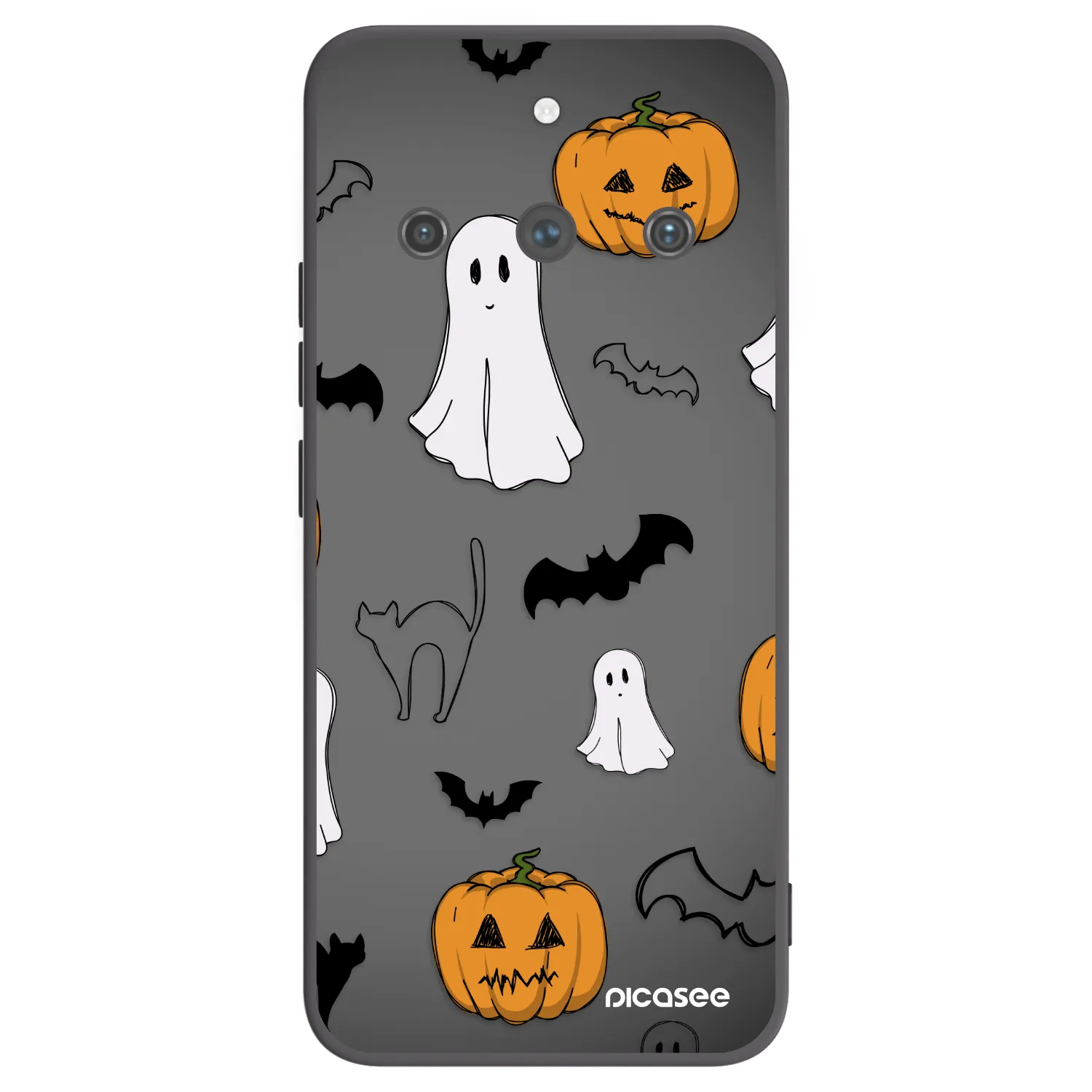 Picasee crna silikonska maskica za Realme 11 Pro+ - Spooky crew