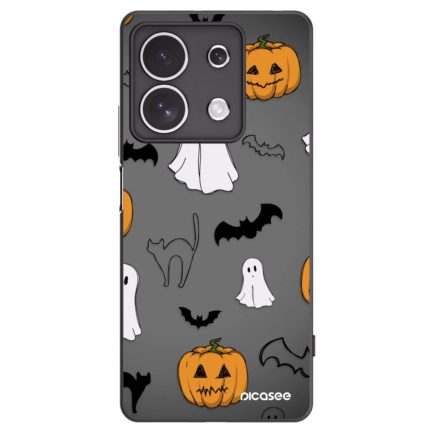 Picasee crna silikonska maskica za Xiaomi Redmi Note 13 4G - Spooky crew