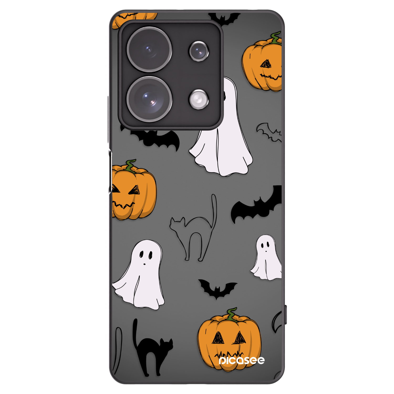 Picasee crna silikonska maskica za Xiaomi Redmi Note 13 Pro 4G - Spooky crew