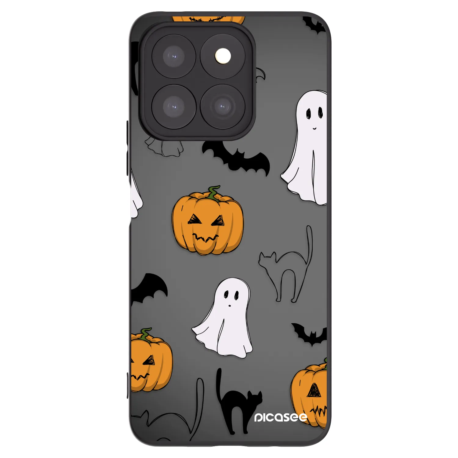 Picasee crna silikonska maskica za Honor X8b - Spooky crew