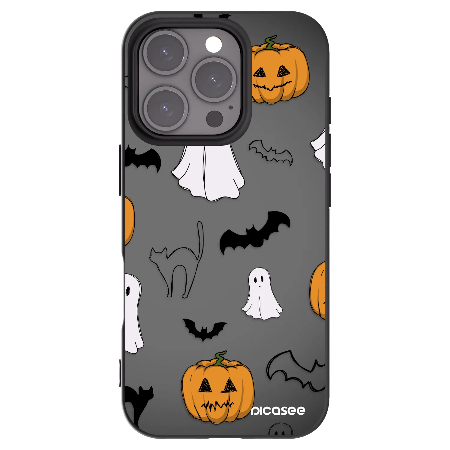 Picasee crna silikonska maskica za Apple iPhone 16 Pro - Spooky crew