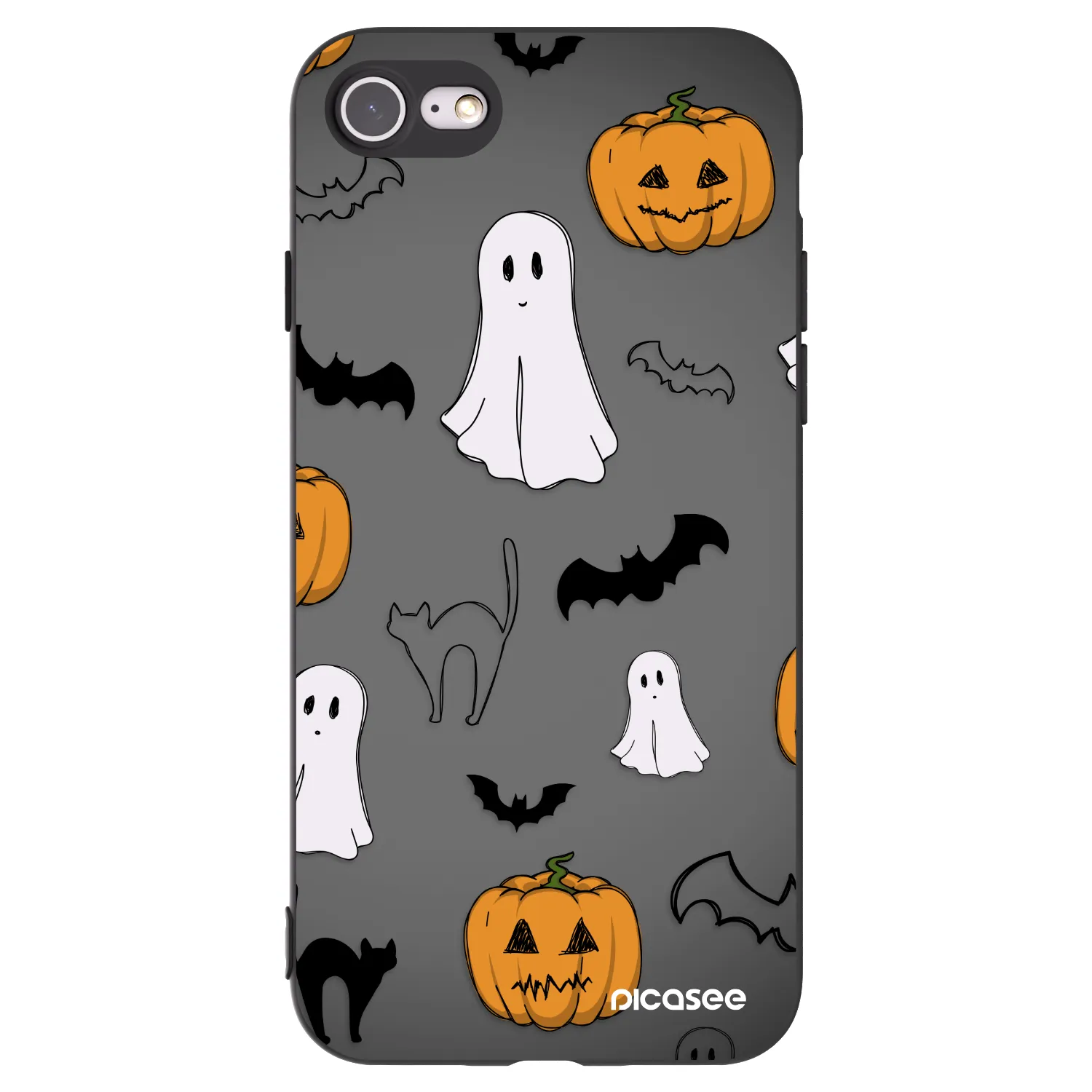 Picasee crna silikonska maskica za Apple iPhone 8 - Spooky crew