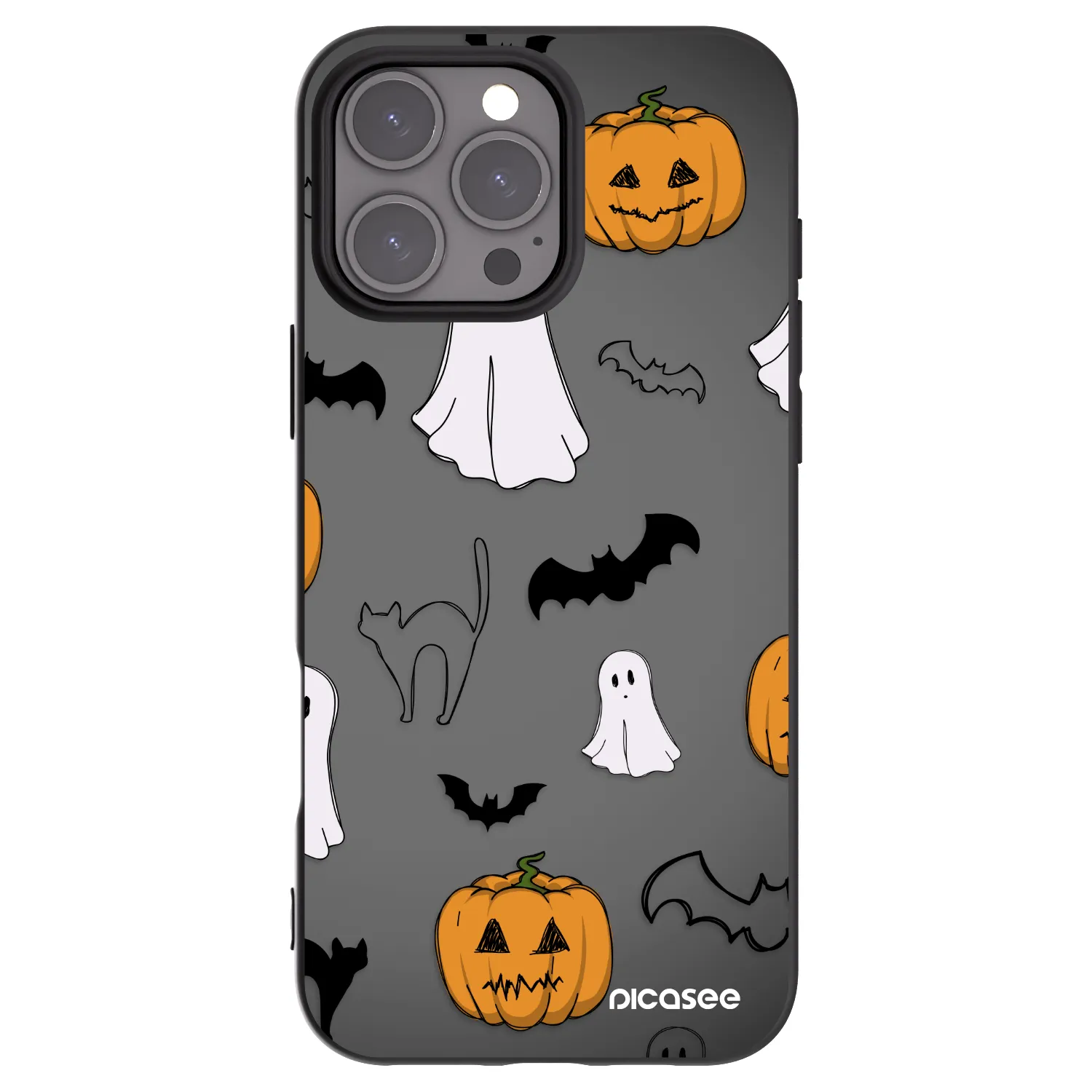 Picasee crna silikonska maskica za Apple iPhone 16 Pro Max - Spooky crew