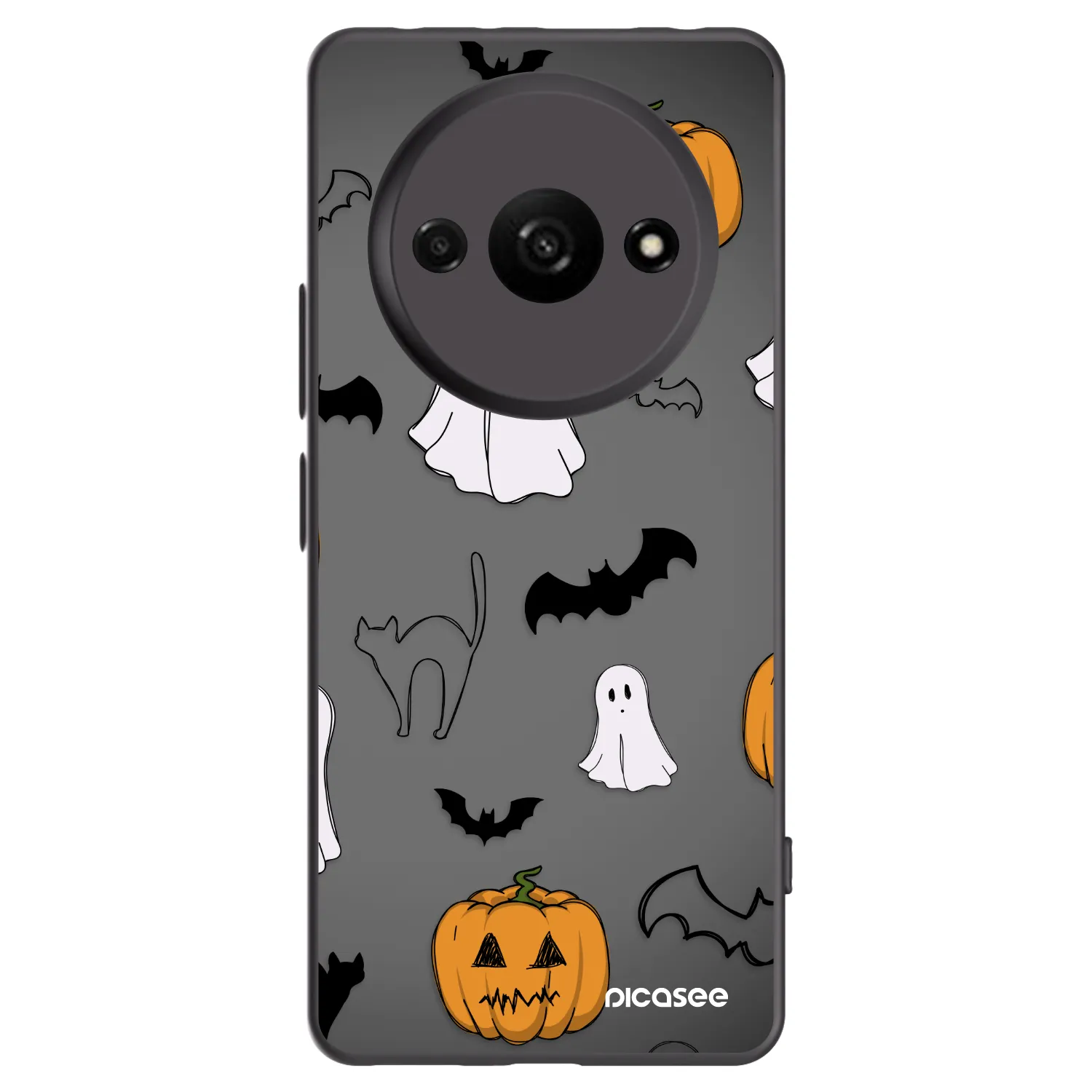 Picasee crna silikonska maskica za Xiaomi Redmi A3 - Spooky crew
