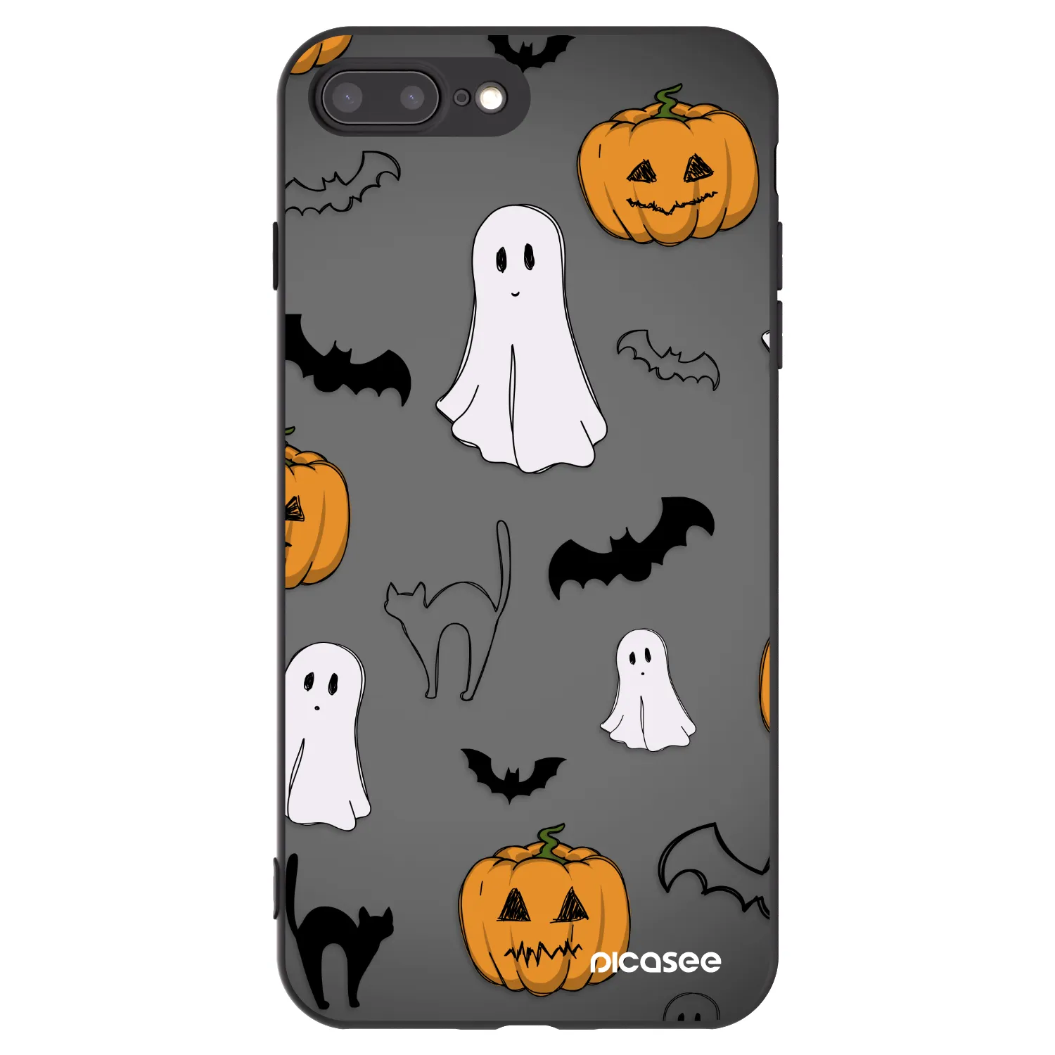 Picasee crna silikonska maskica za Apple iPhone 7 Plus - Spooky crew
