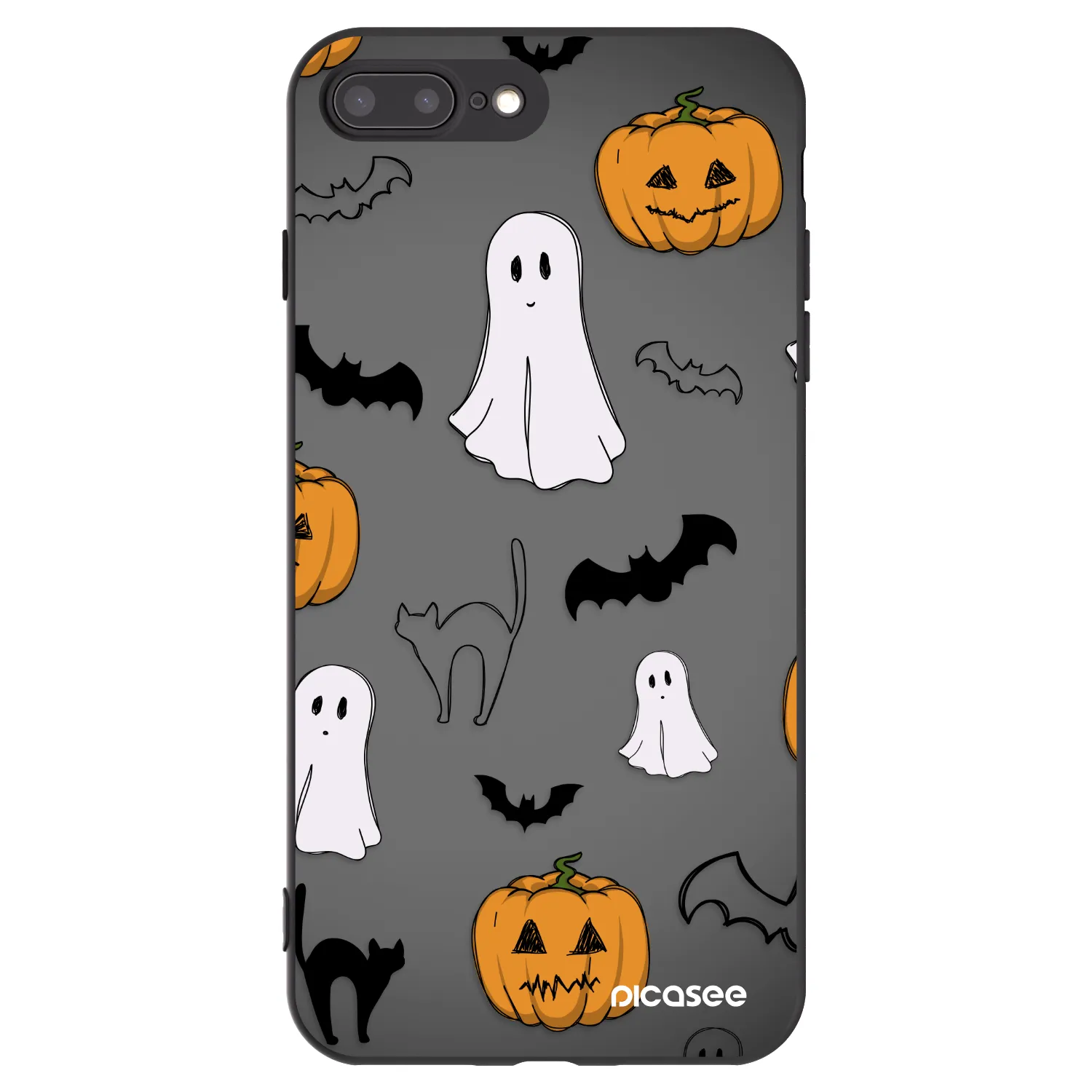 Picasee crna silikonska maskica za Apple iPhone 8 Plus - Spooky crew