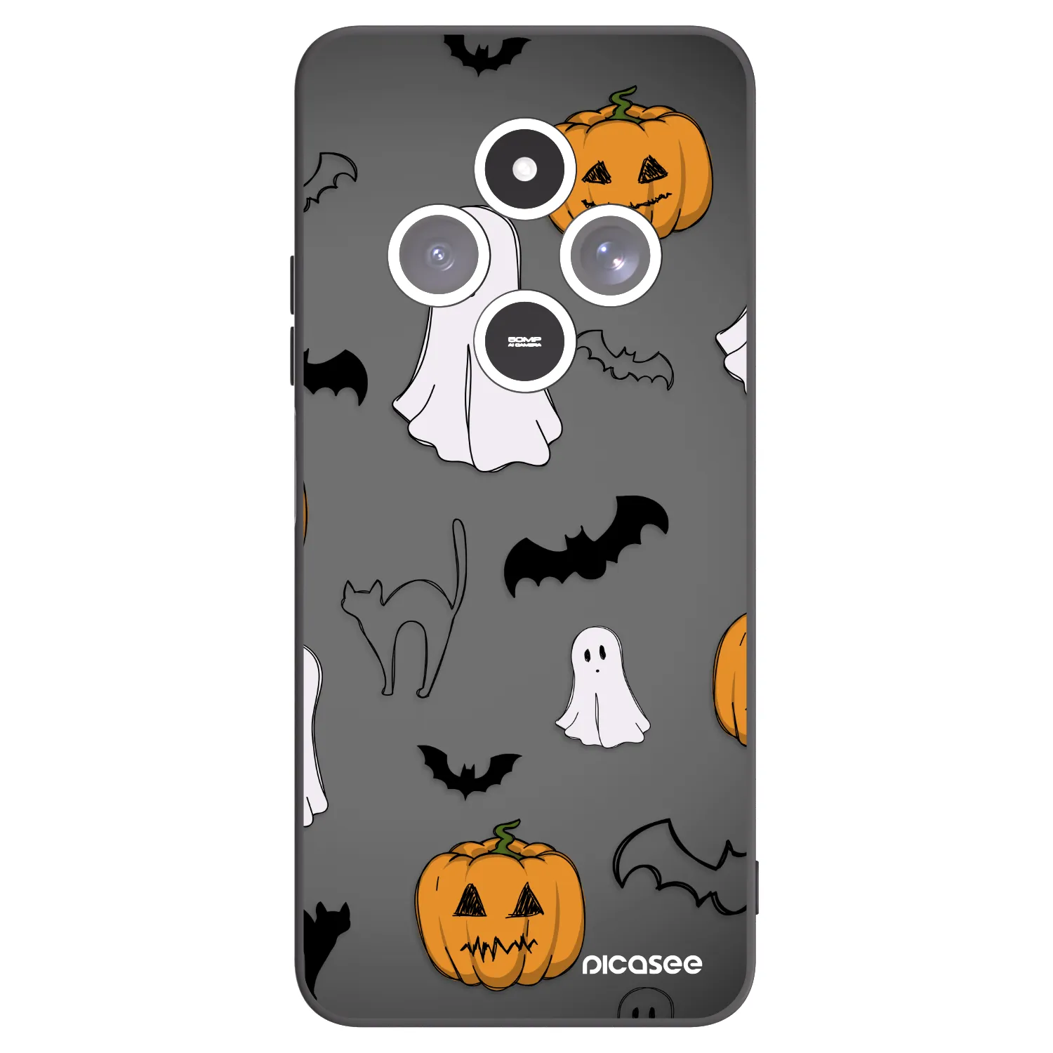 Picasee crna silikonska maskica za Xiaomi Redmi 14C - Spooky crew