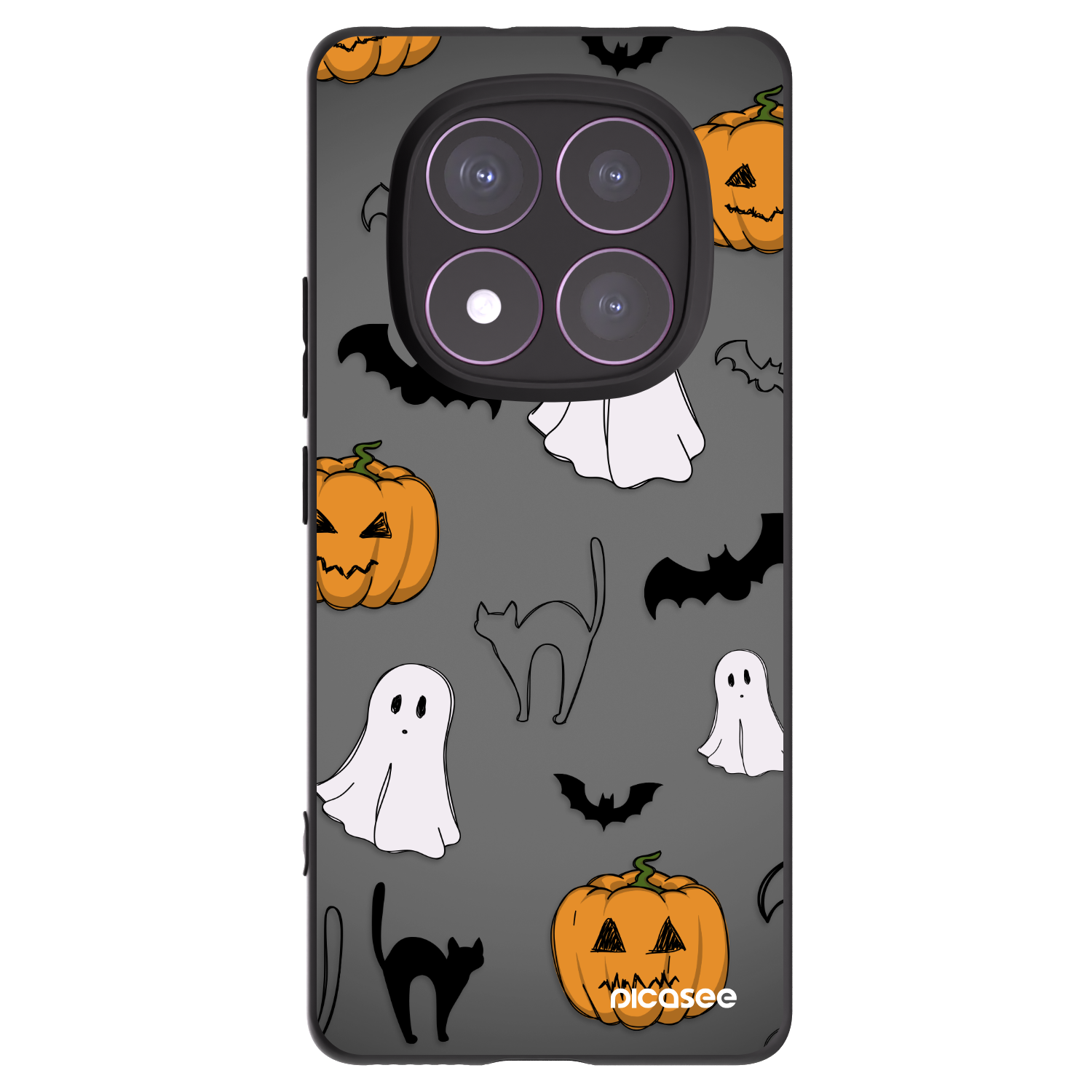 Picasee crna silikonska maskica za Xiaomi Redmi Note 14 Pro 4G - Spooky crew