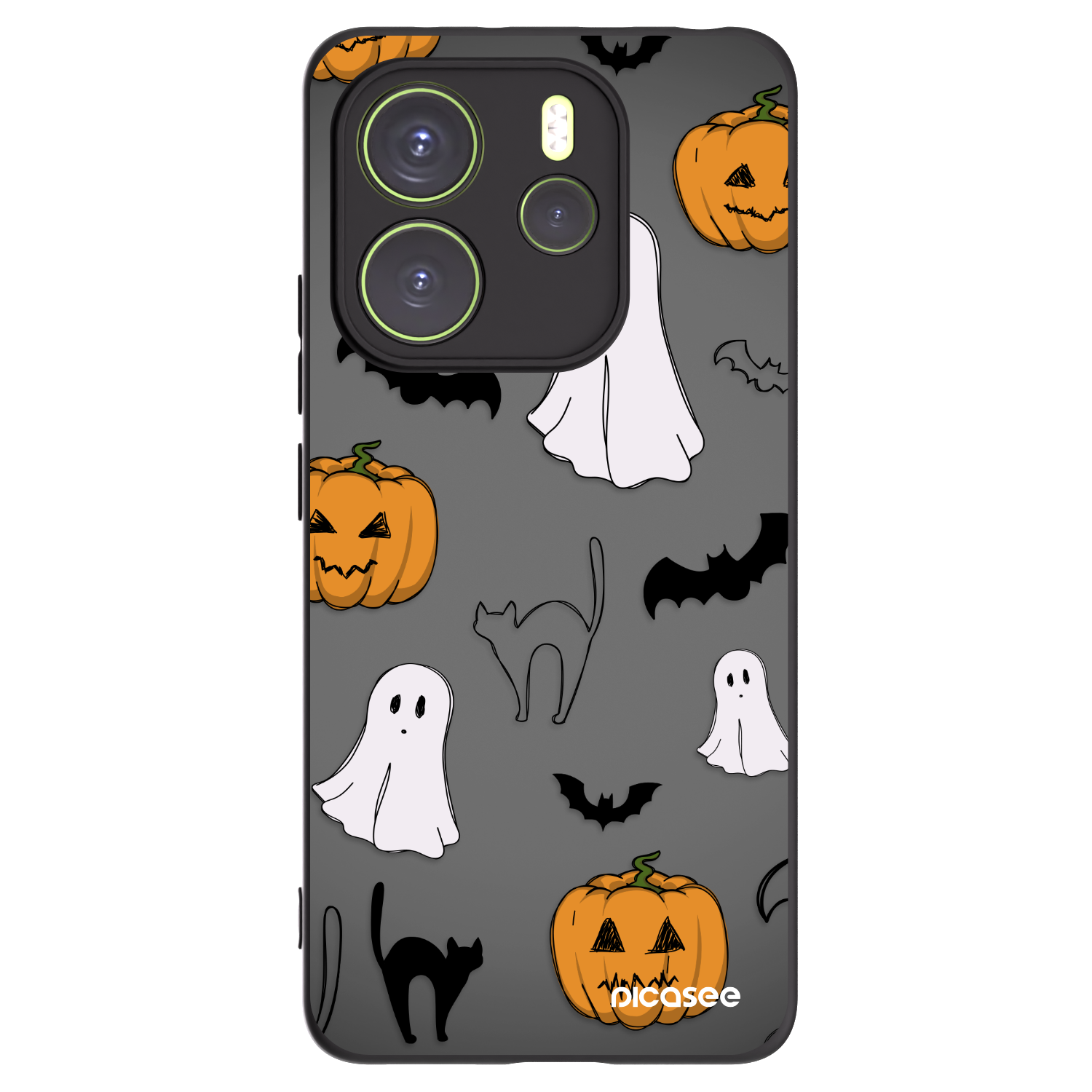 Picasee crna silikonska maskica za Xiaomi Redmi Note 14 4G - Spooky crew