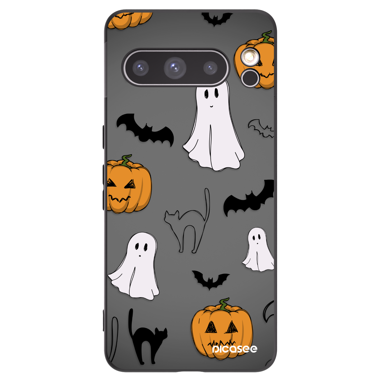 Picasee crna silikonska maskica za Google Pixel 8 Pro - Spooky crew