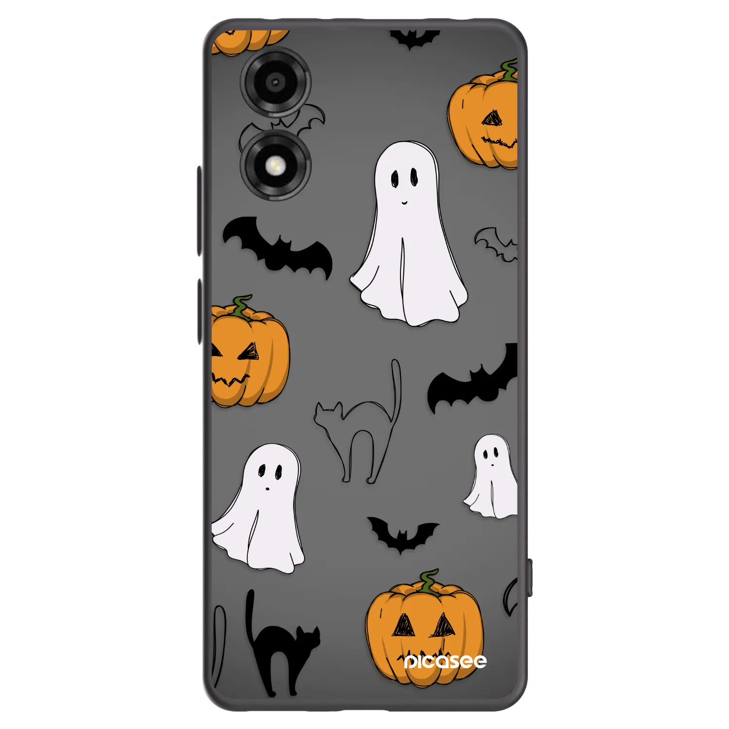 Picasee crna silikonska maskica za Motorola Moto E14 - Spooky crew