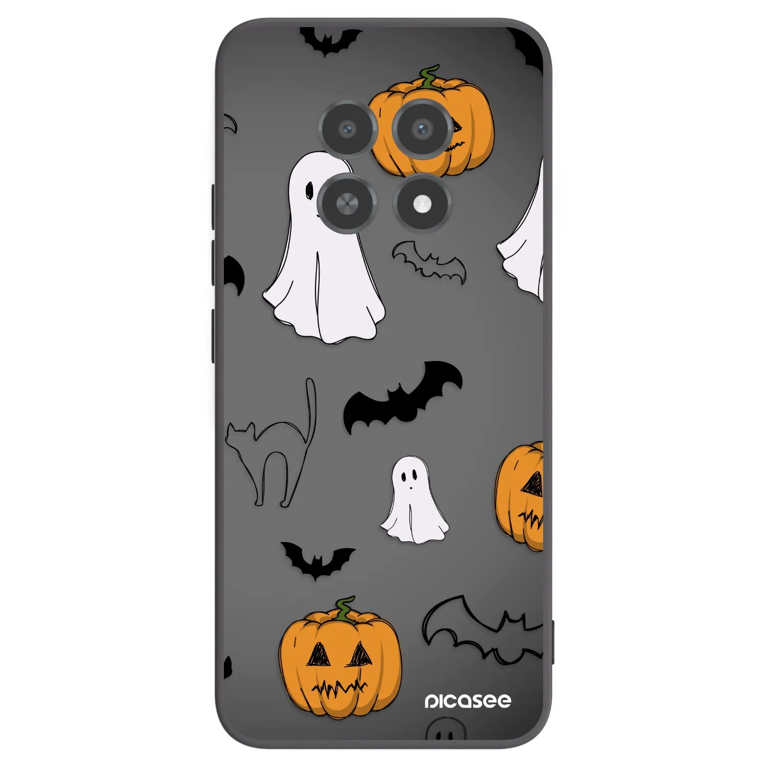 Picasee crna silikonska maskica za Realme 12X - Spooky crew