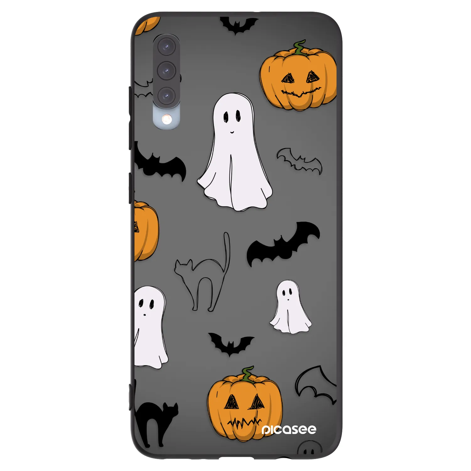 Picasee crna silikonska maskica za Samsung Galaxy A70 A705F - Spooky crew