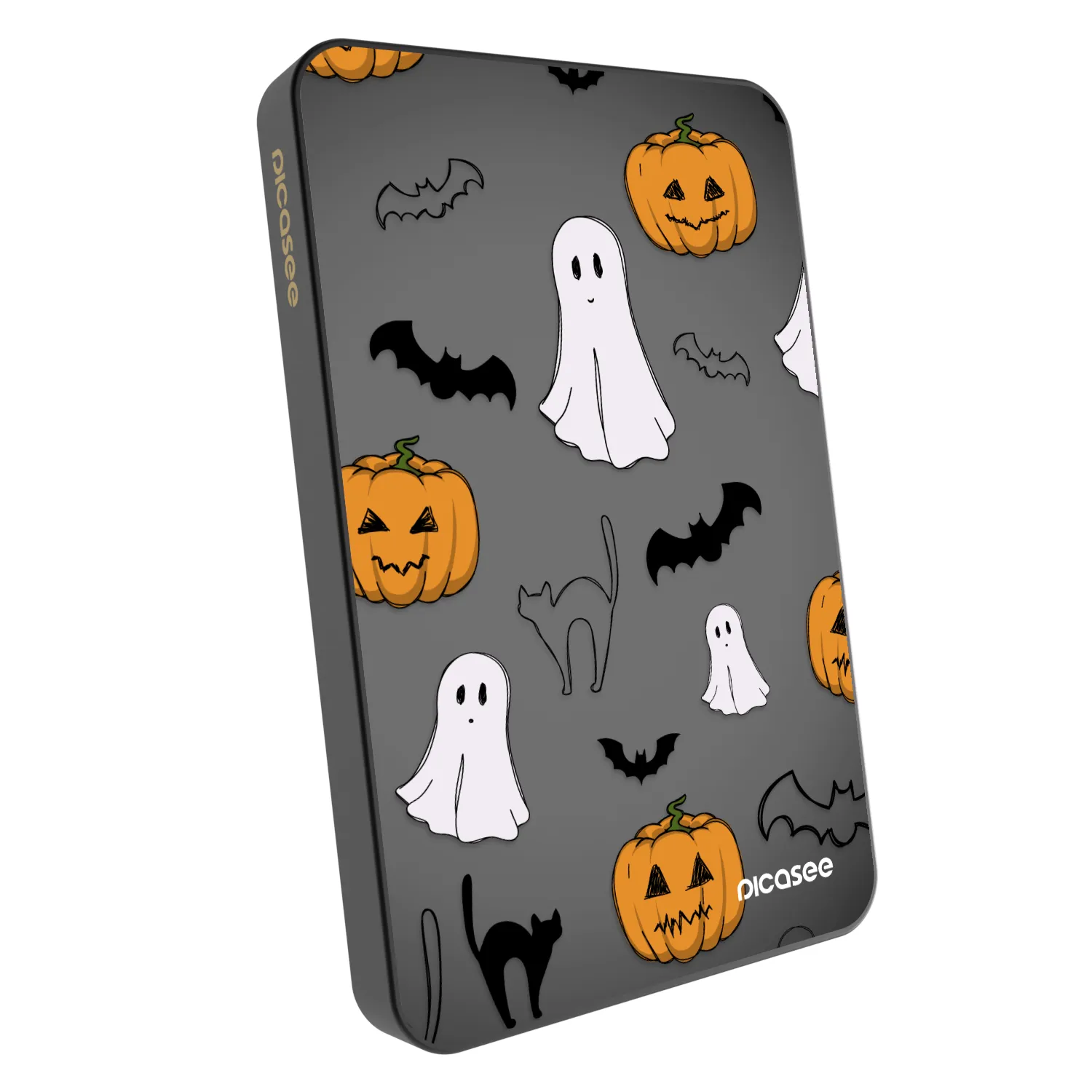Picasee Prijenosni punjač s MagSafe 5 000 mAh Sivo - Spooky crew