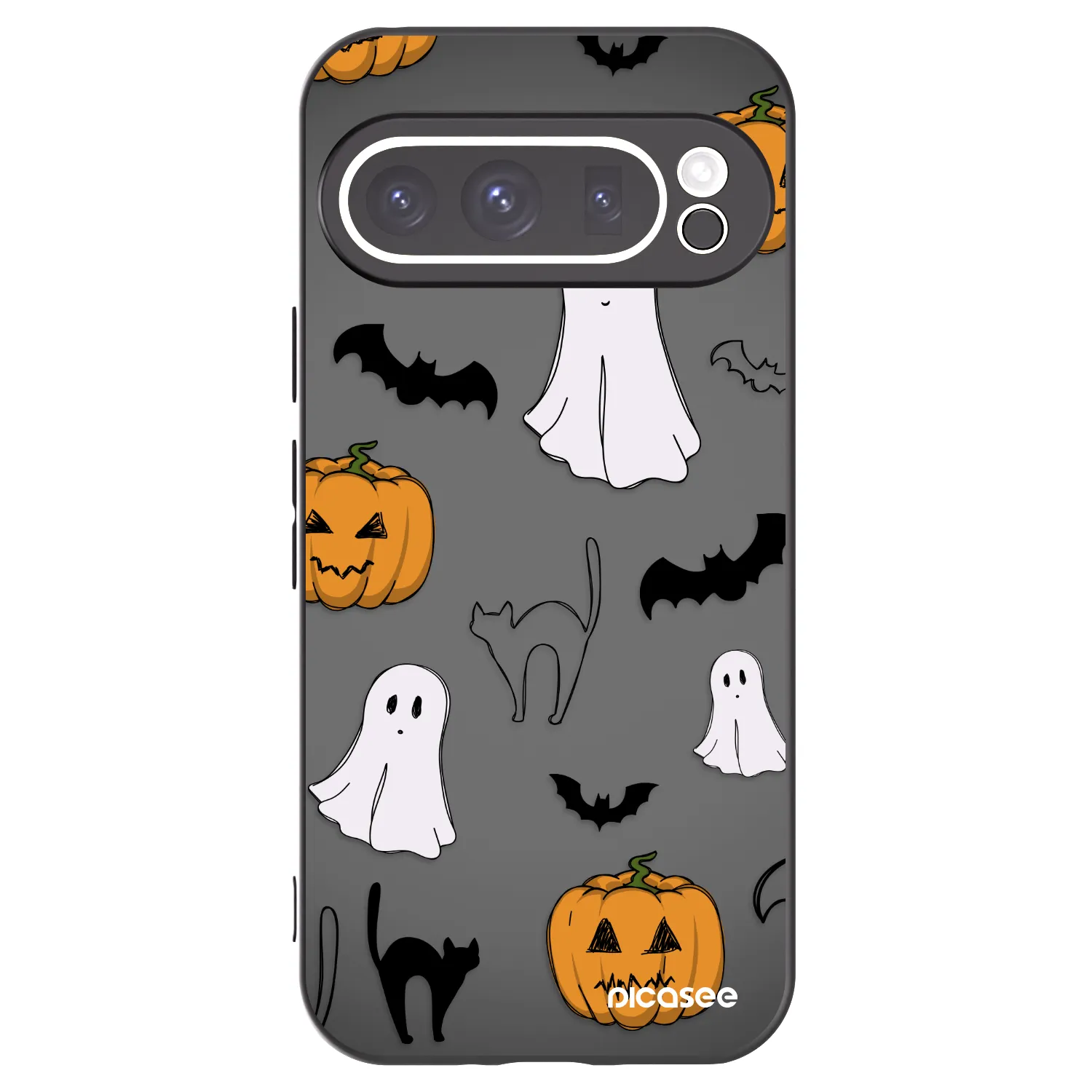 Picasee crna silikonska maskica za Google Pixel 9 Pro XL - Spooky crew