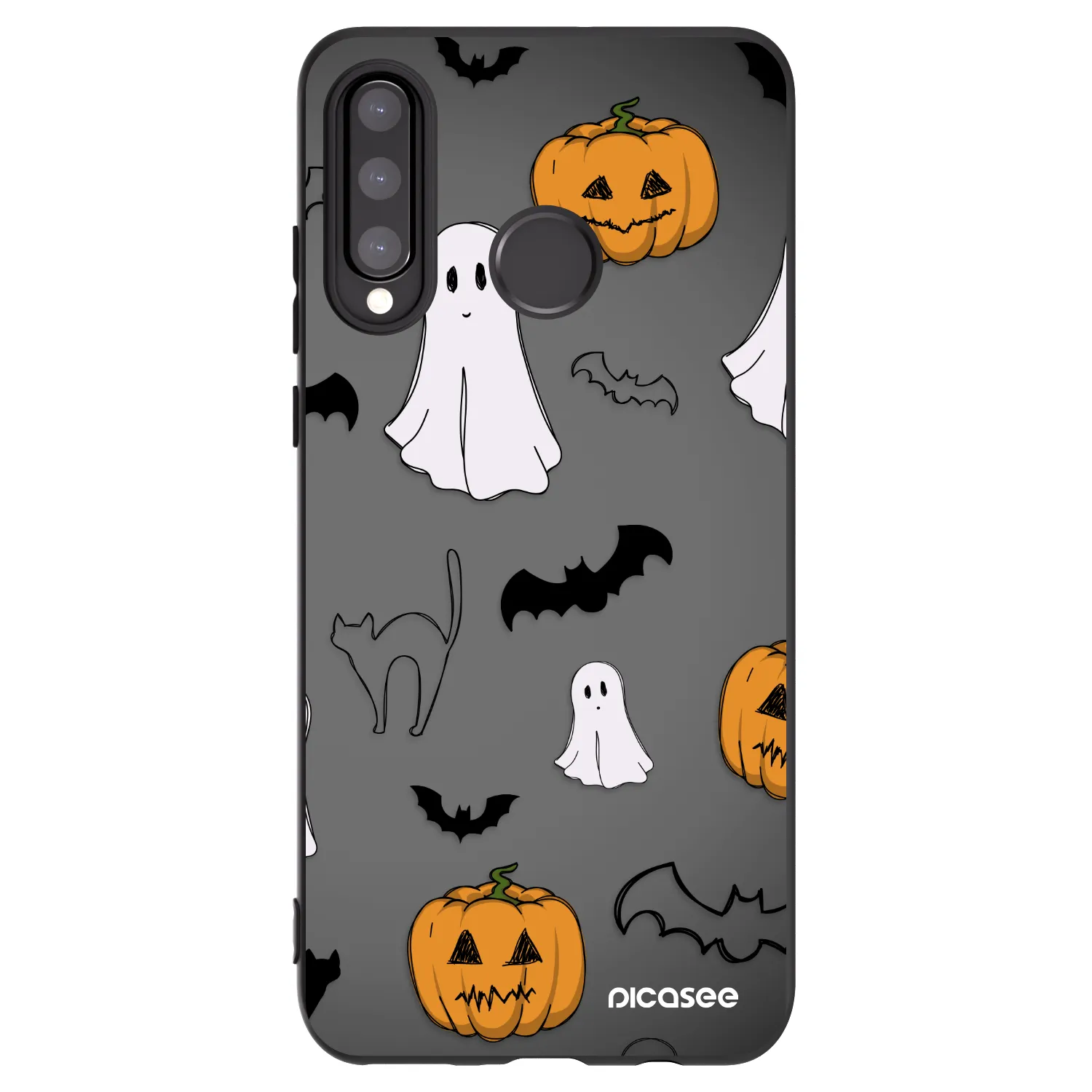 Picasee crna silikonska maskica za Huawei P30 Lite - Spooky crew