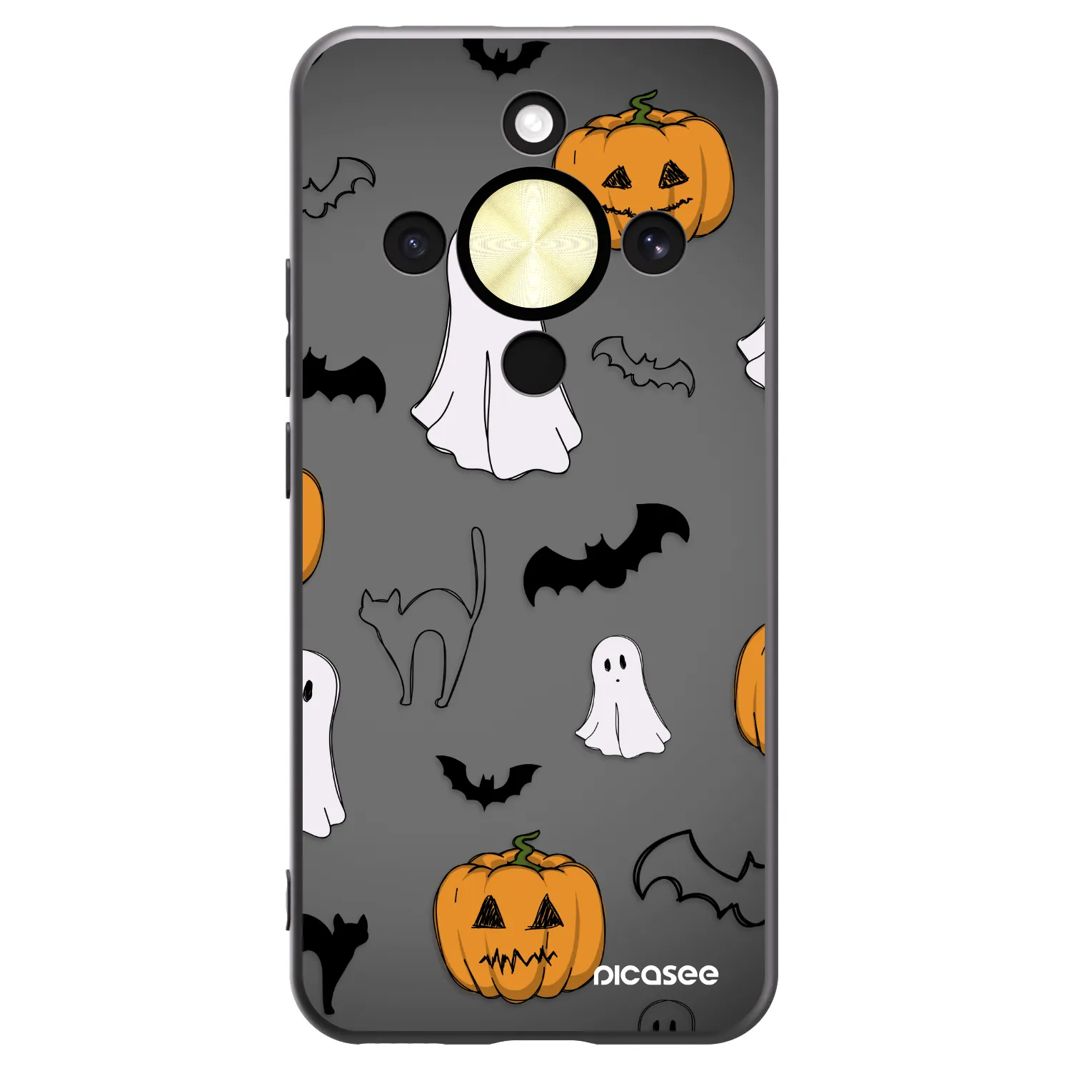 Picasee crna silikonska maskica za Honor Magic8 Lite 5G - Spooky crew