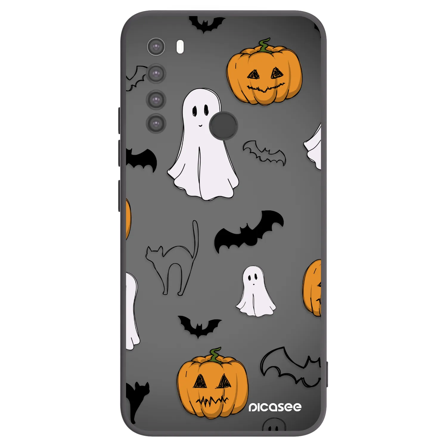 Picasee crna silikonska maskica za Xiaomi Redmi Note 8 - Spooky crew
