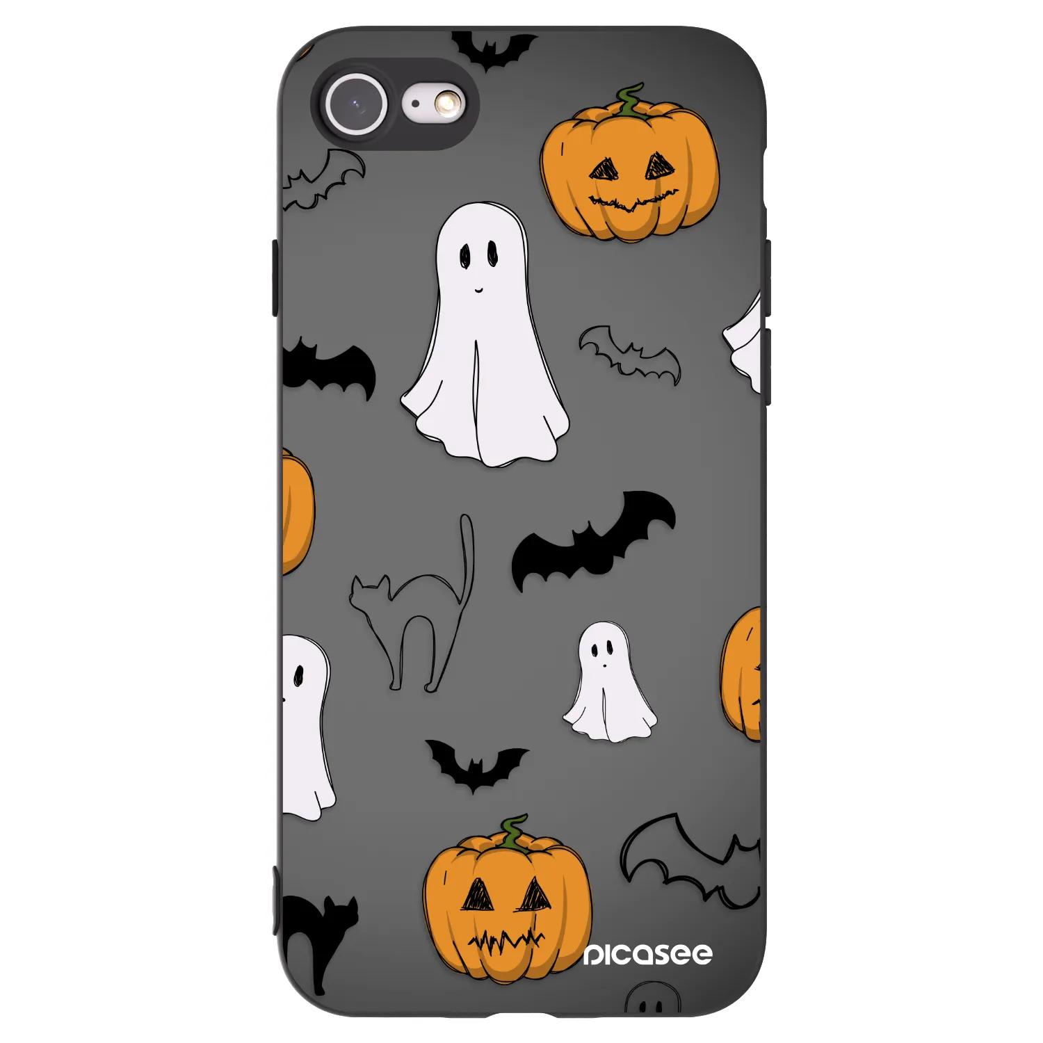 Picasee crna silikonska maskica za Apple iPhone SE 2020 - Spooky crew