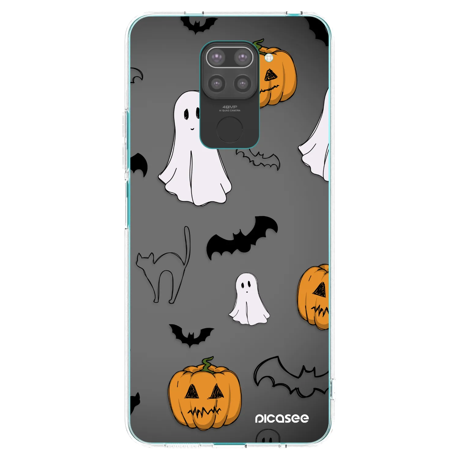 Picasee crna silikonska maskica za Xiaomi Redmi Note 9 - Spooky crew