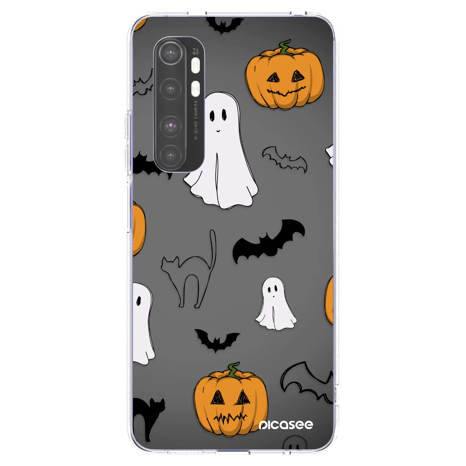 Picasee silikonska prozirna maskica za Xiaomi Mi Note 10 Lite - Spooky crew