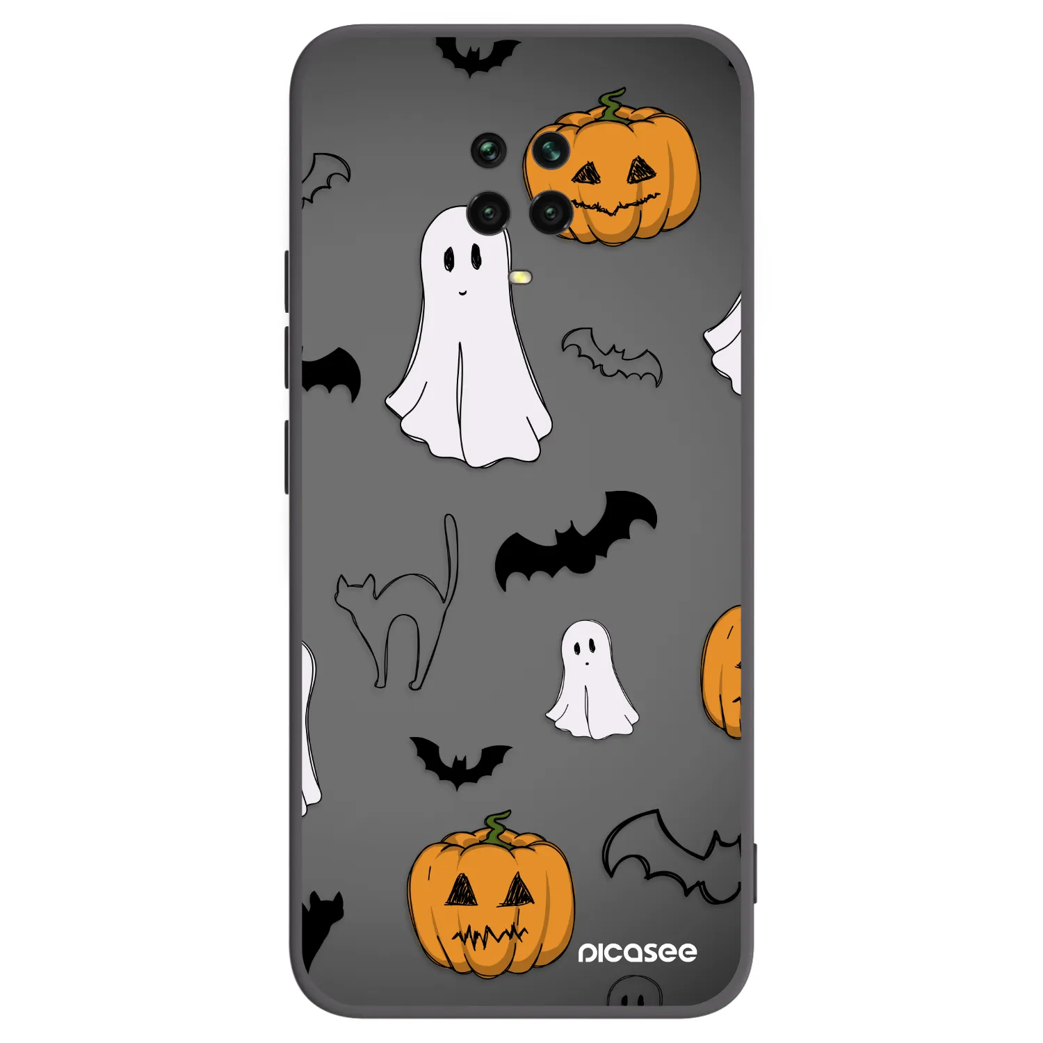 Picasee crna silikonska maskica za Xiaomi Redmi Note 9S - Spooky crew