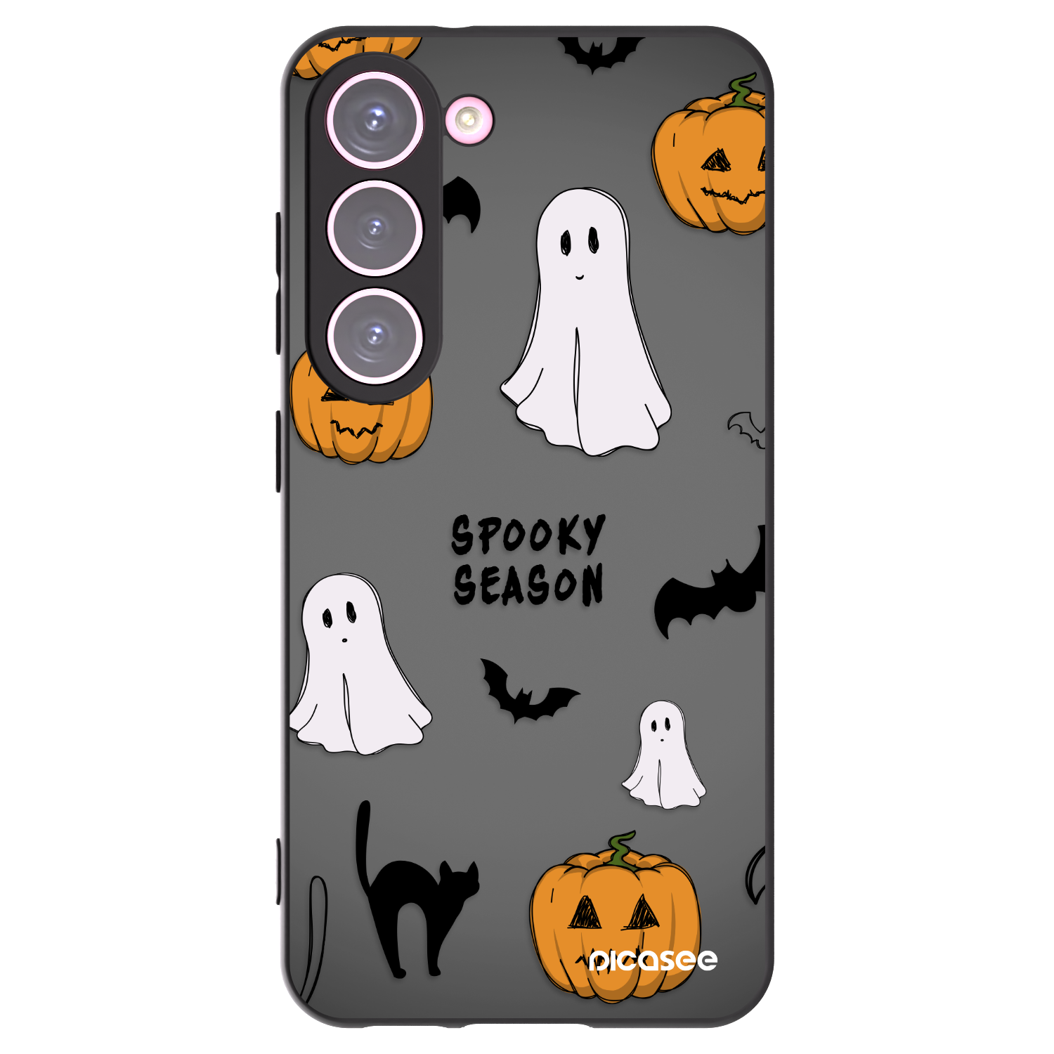 Picasee crna silikonska maskica za Samsung Galaxy S23 5G - Spooky season 2