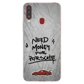 Picasee silikonska prozirna maskica za Samsung Galaxy A20s - Grey Drift