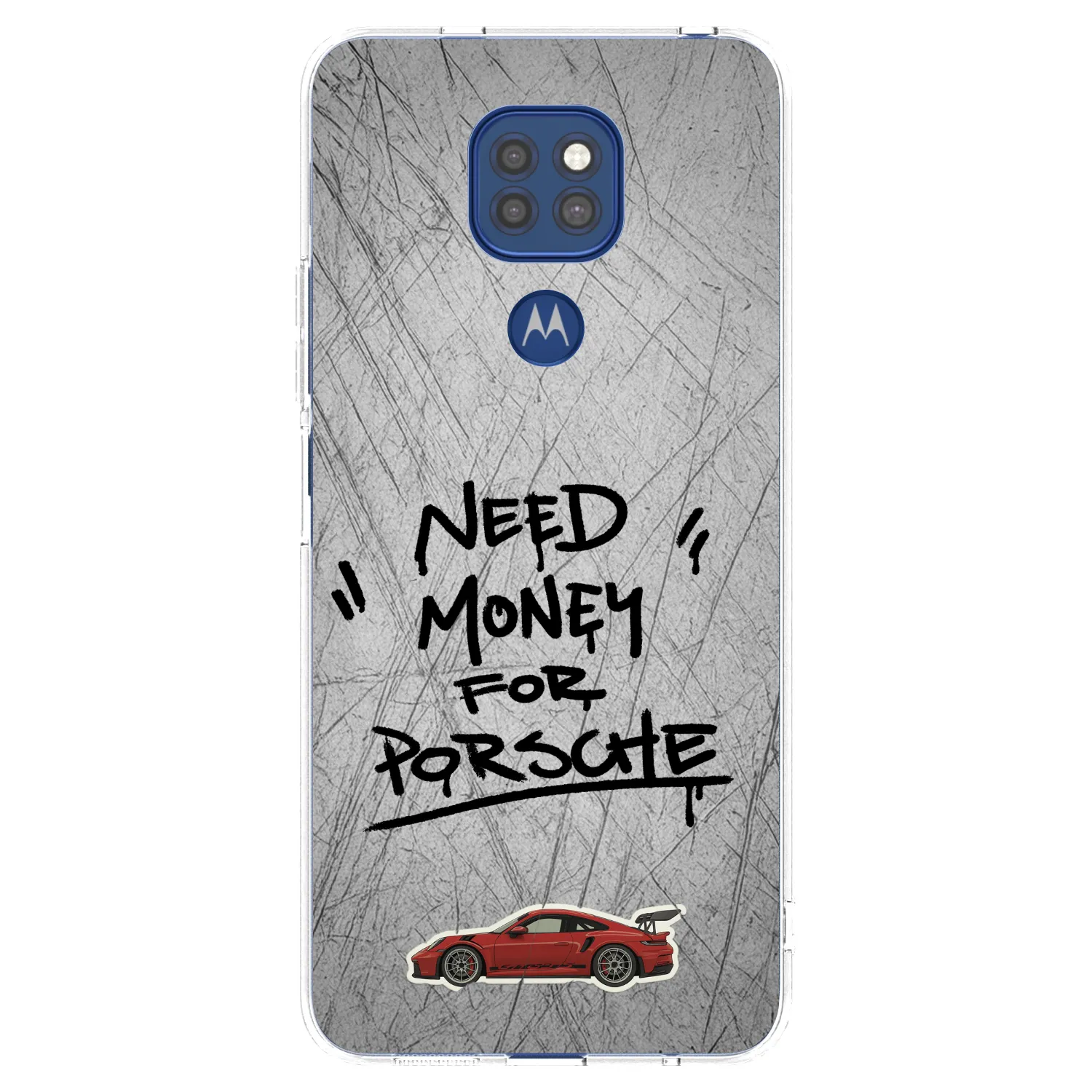 Picasee silikonska prozirna maskica za Motorola Moto G9 Play - Grey Drift