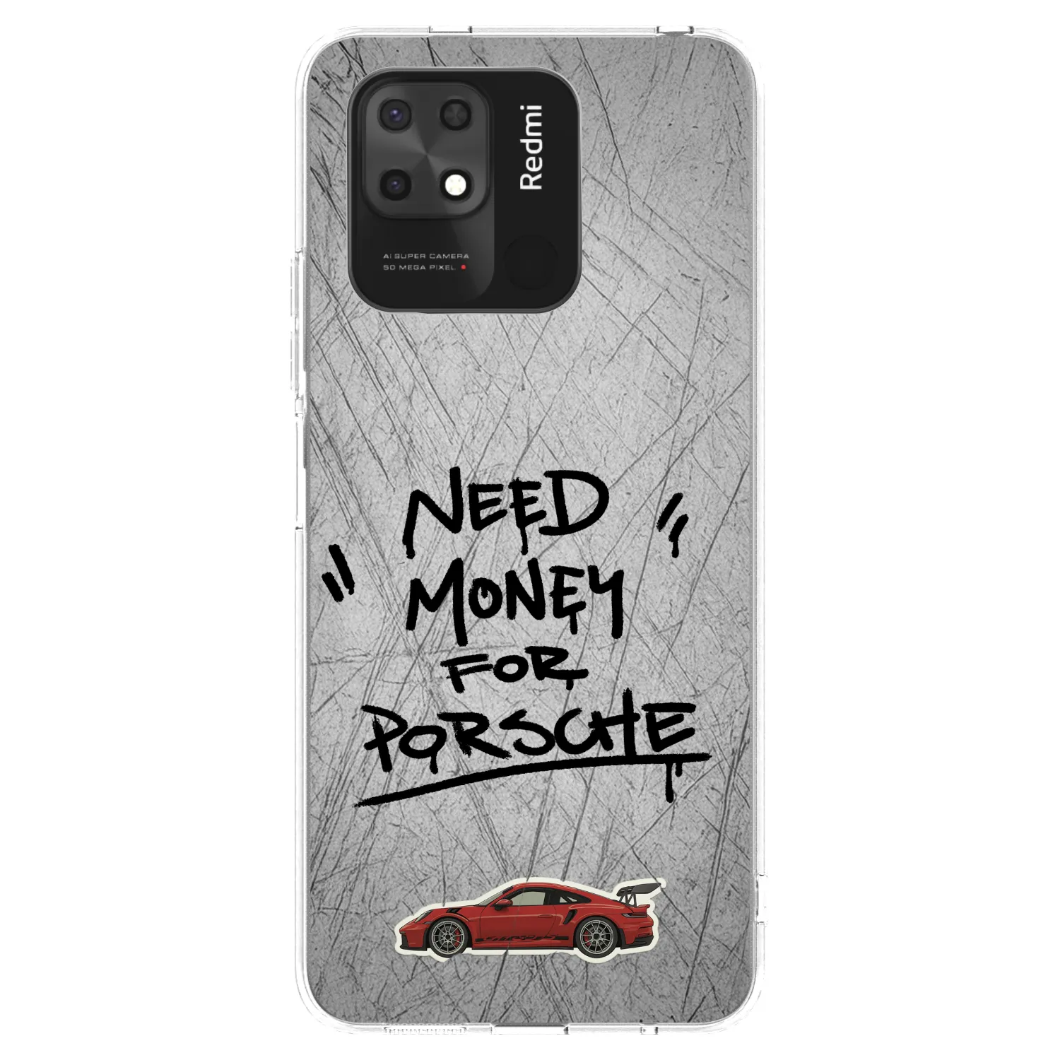 Picasee silikonska prozirna maskica za Xiaomi Redmi 10C - Grey Drift