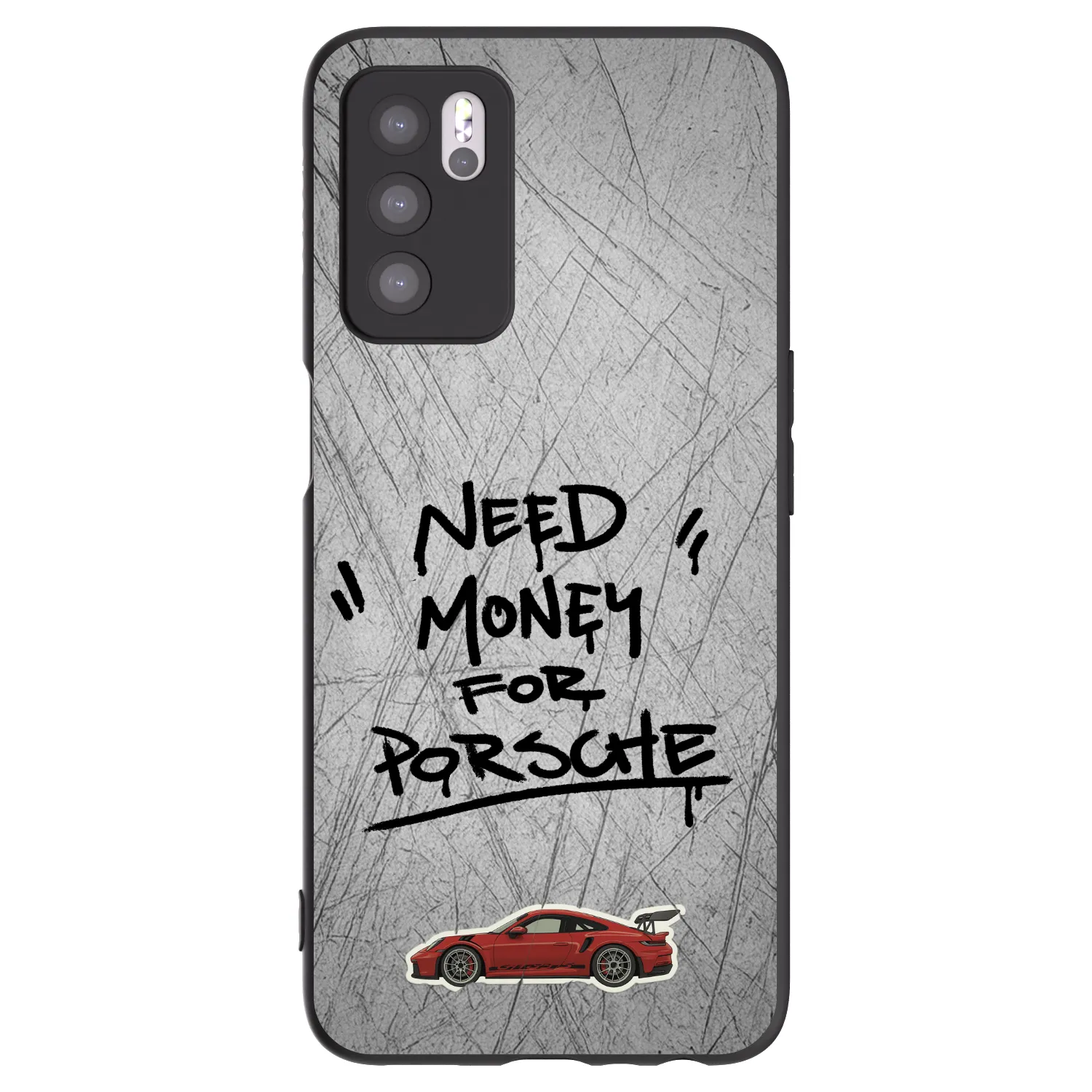 Picasee crna silikonska maskica za OPPO A16 - Grey Drift