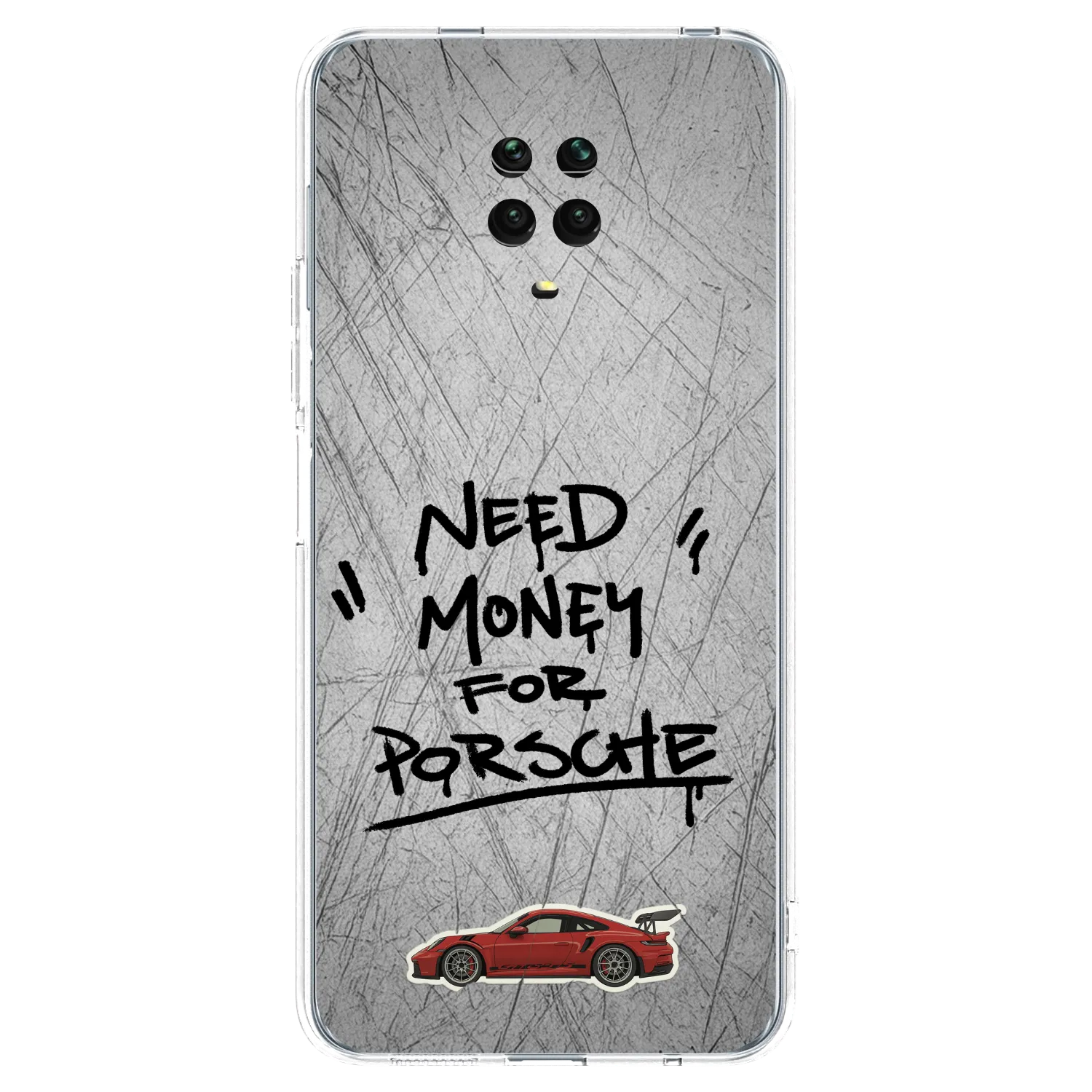 Picasee silikonska prozirna maskica za Xiaomi Redmi Note 9 Pro - Grey Drift