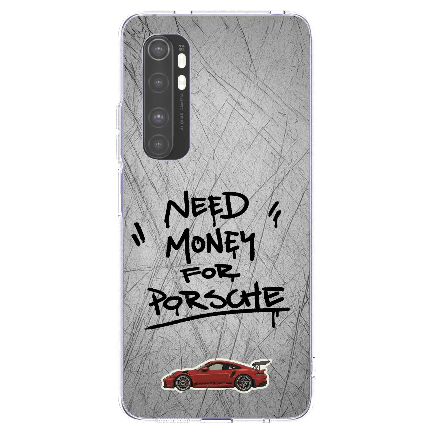 Picasee silikonska prozirna maskica za Xiaomi Mi Note 10 Lite - Grey Drift