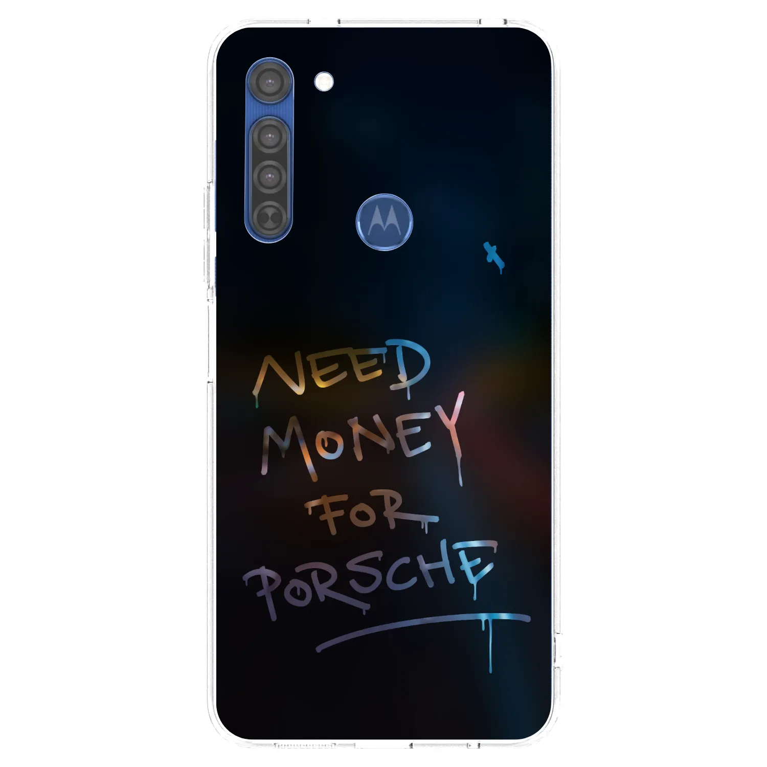 Picasee silikonska prozirna maskica za Motorola Moto G8 - Neon Nights