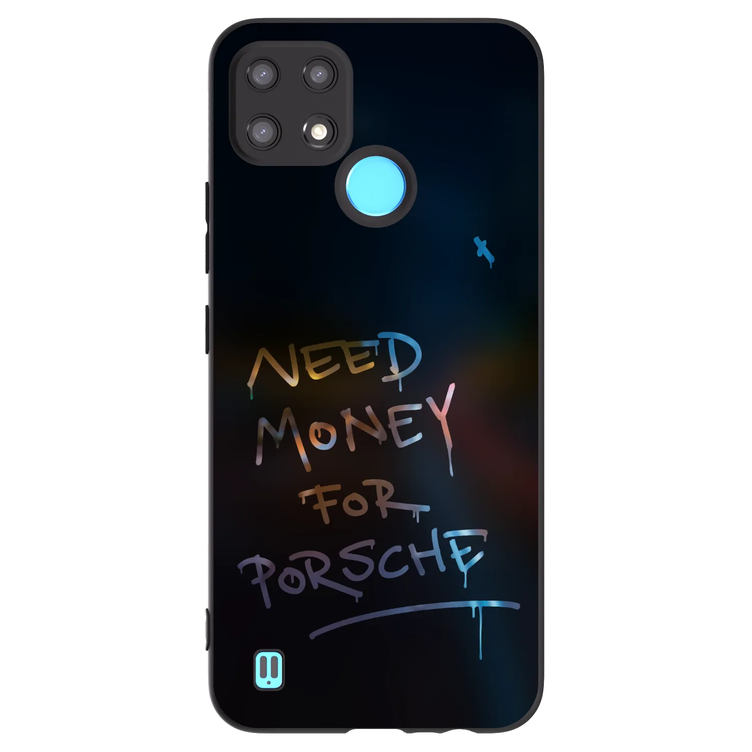 Picasee crna silikonska maskica za Realme C21 - Neon Nights