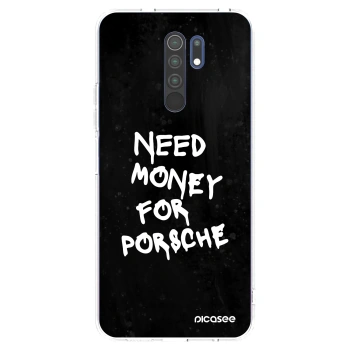 Picasee silikonska prozirna maskica za Xiaomi Redmi 9 - Black Dollar